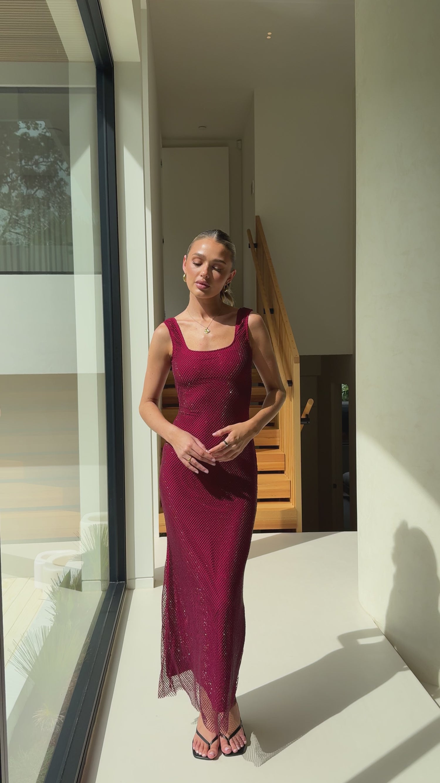 Taylor Maxi Dress - Wine Sparkle - Billy J