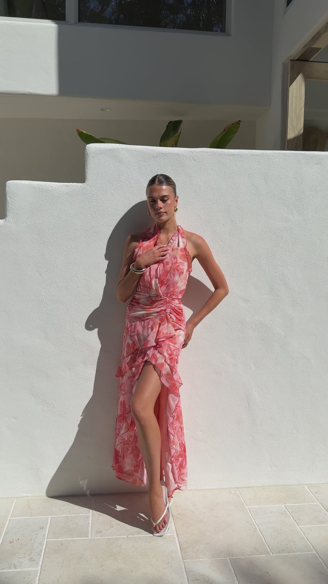Davina Maxi Dress - Coral - Billy J