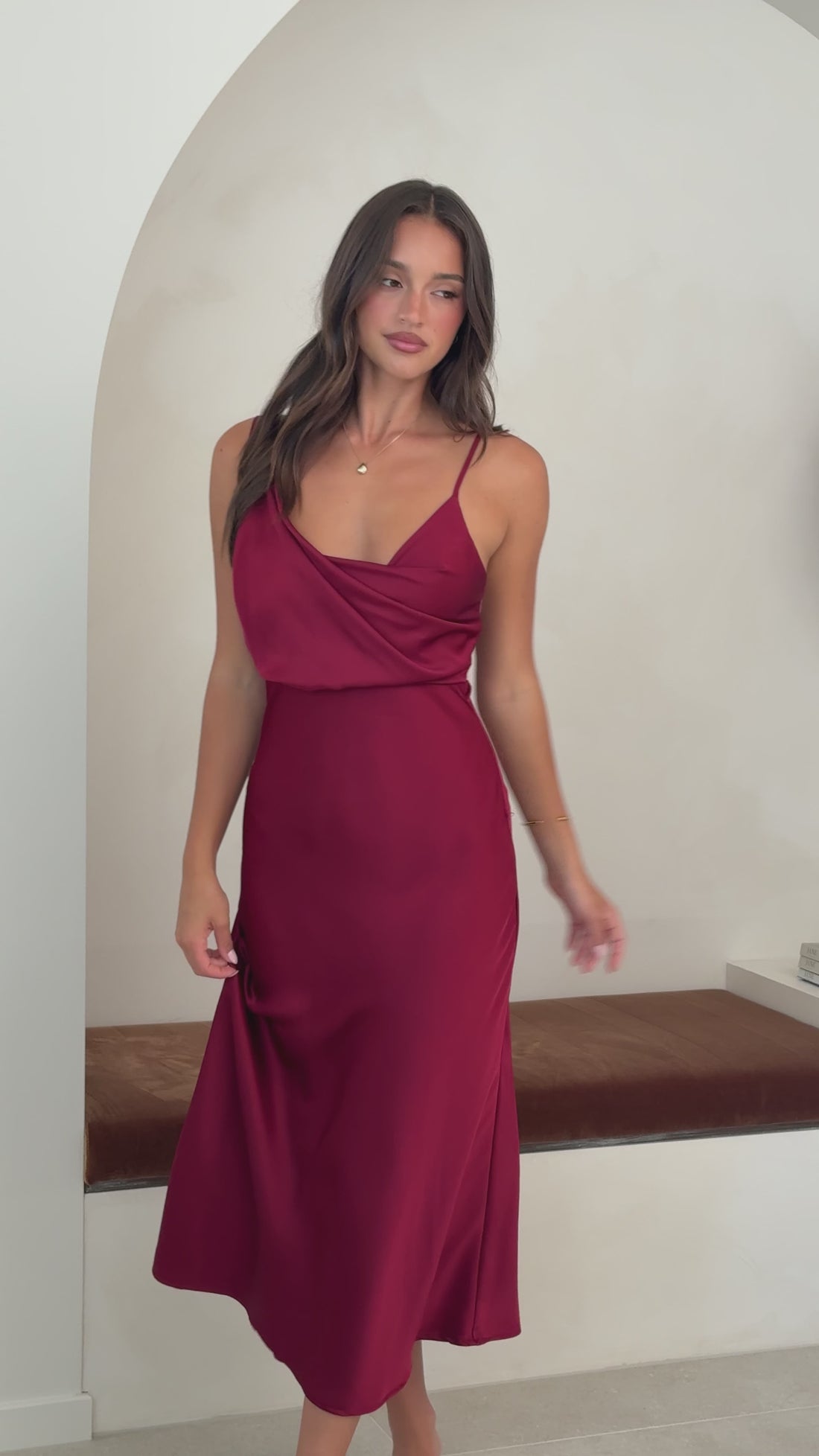 Audrey Maxi Dress - Wine - Billy J