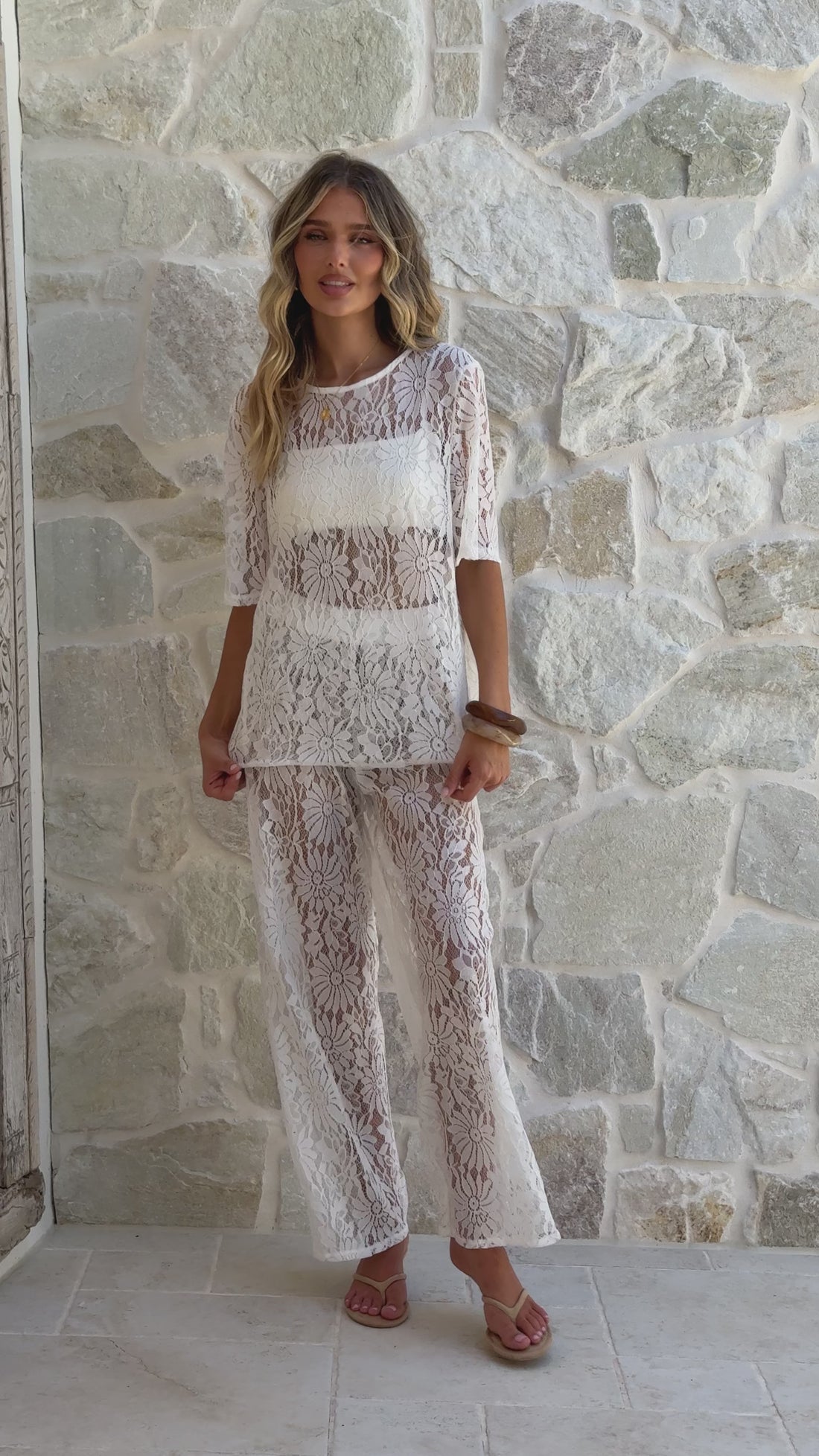Santana Lace T-Shirt - White - Billy J