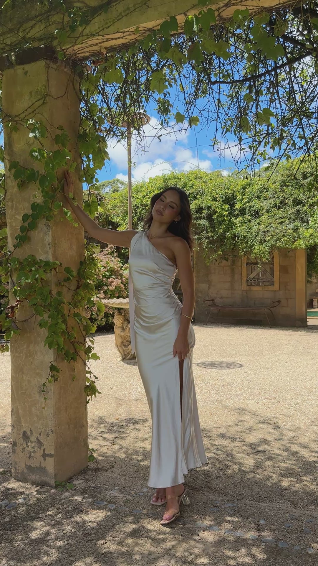 Halle One Shoulder Maxi Dress - Champagne - Billy J
