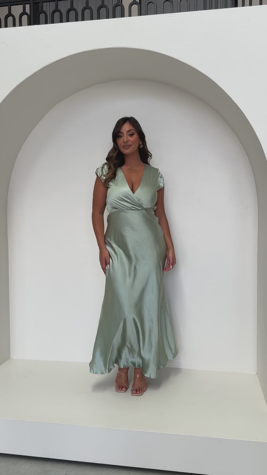 Load video: Selma Maxi Dress - Sage - Billy J
