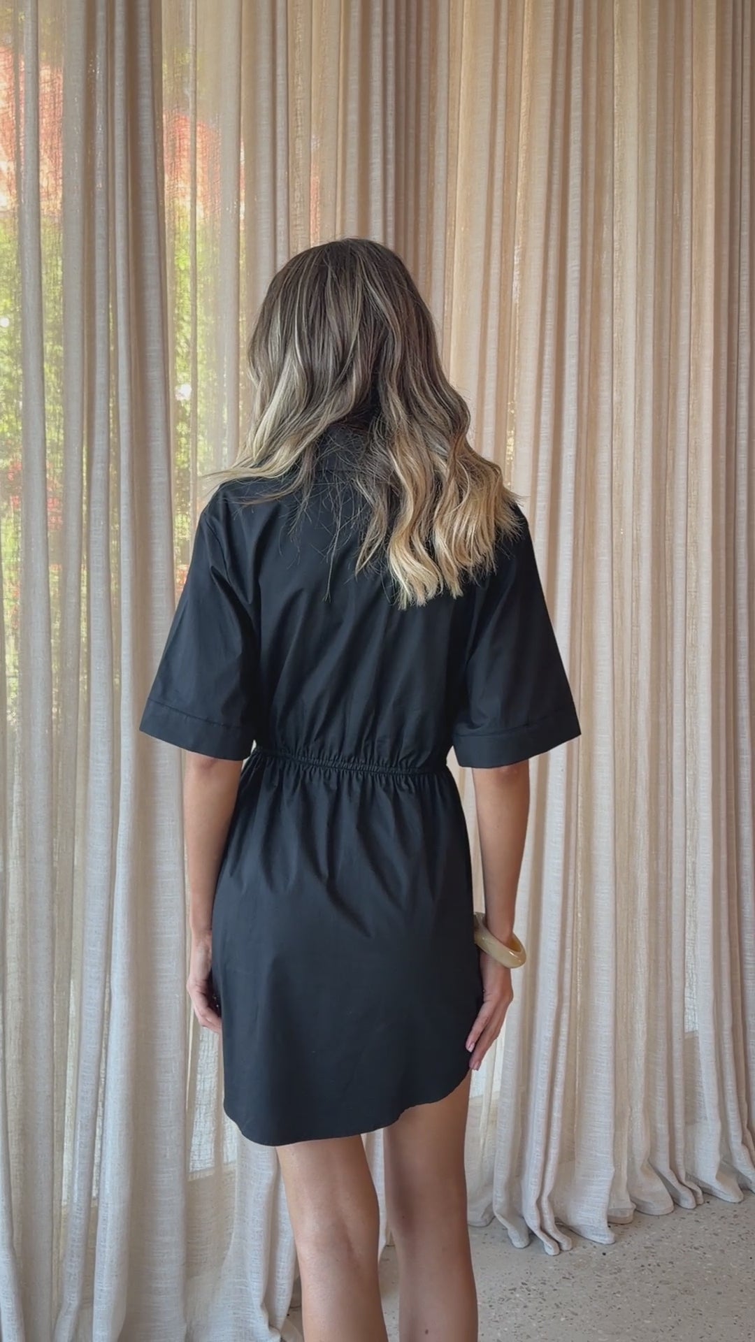 Load video: Elishia Mini Dress - Black - Billy J