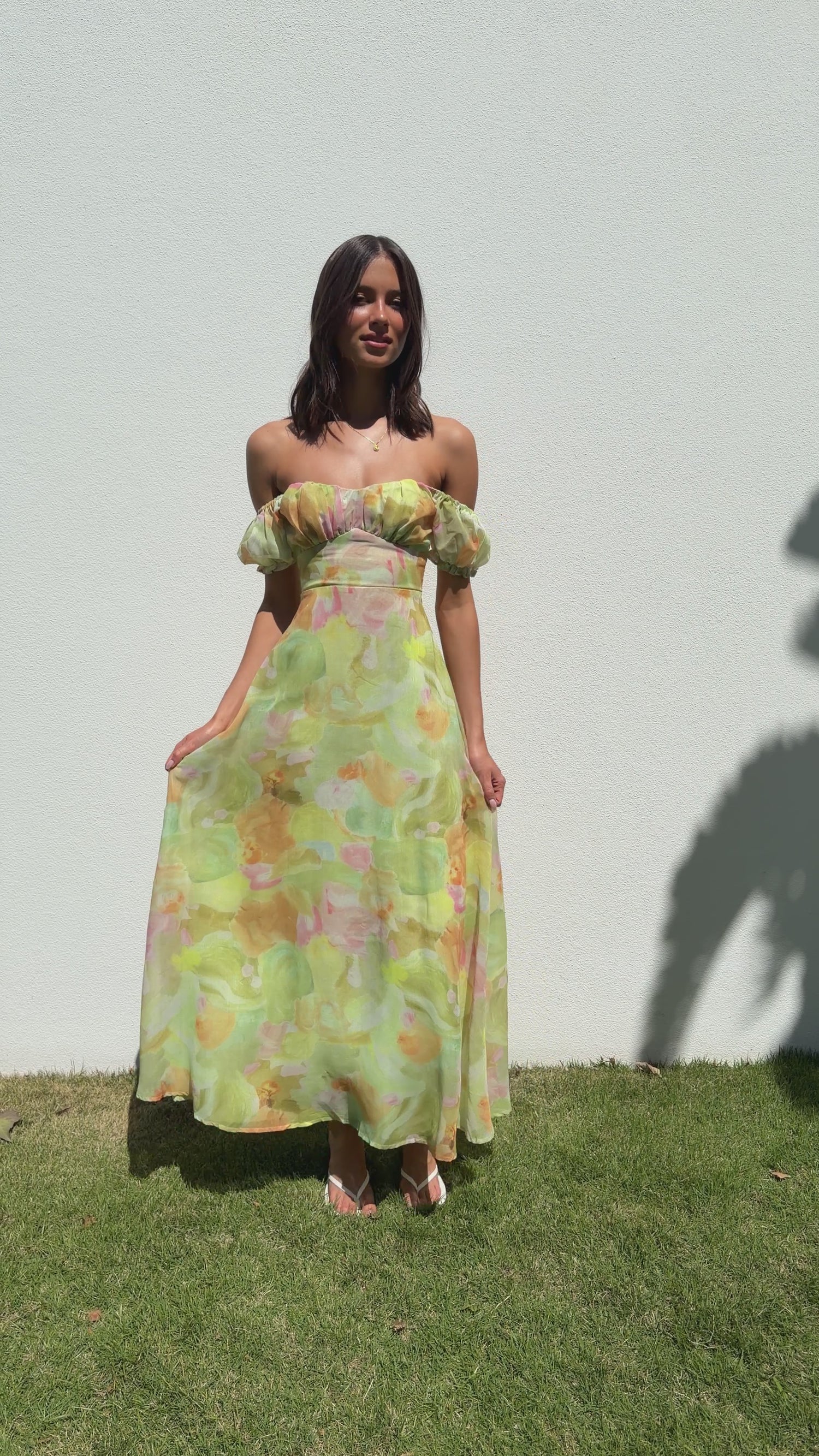 Belaria Maxi Dress - Sage Floral - Billy J