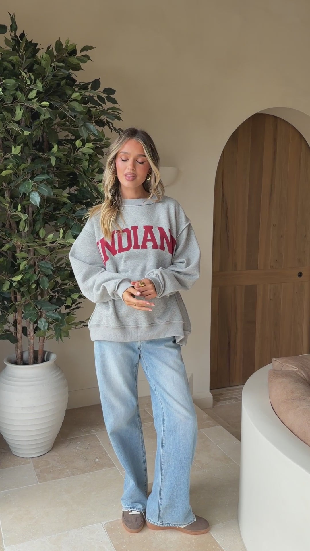 Indiana Crewneck Sweater - Grey - Billy J