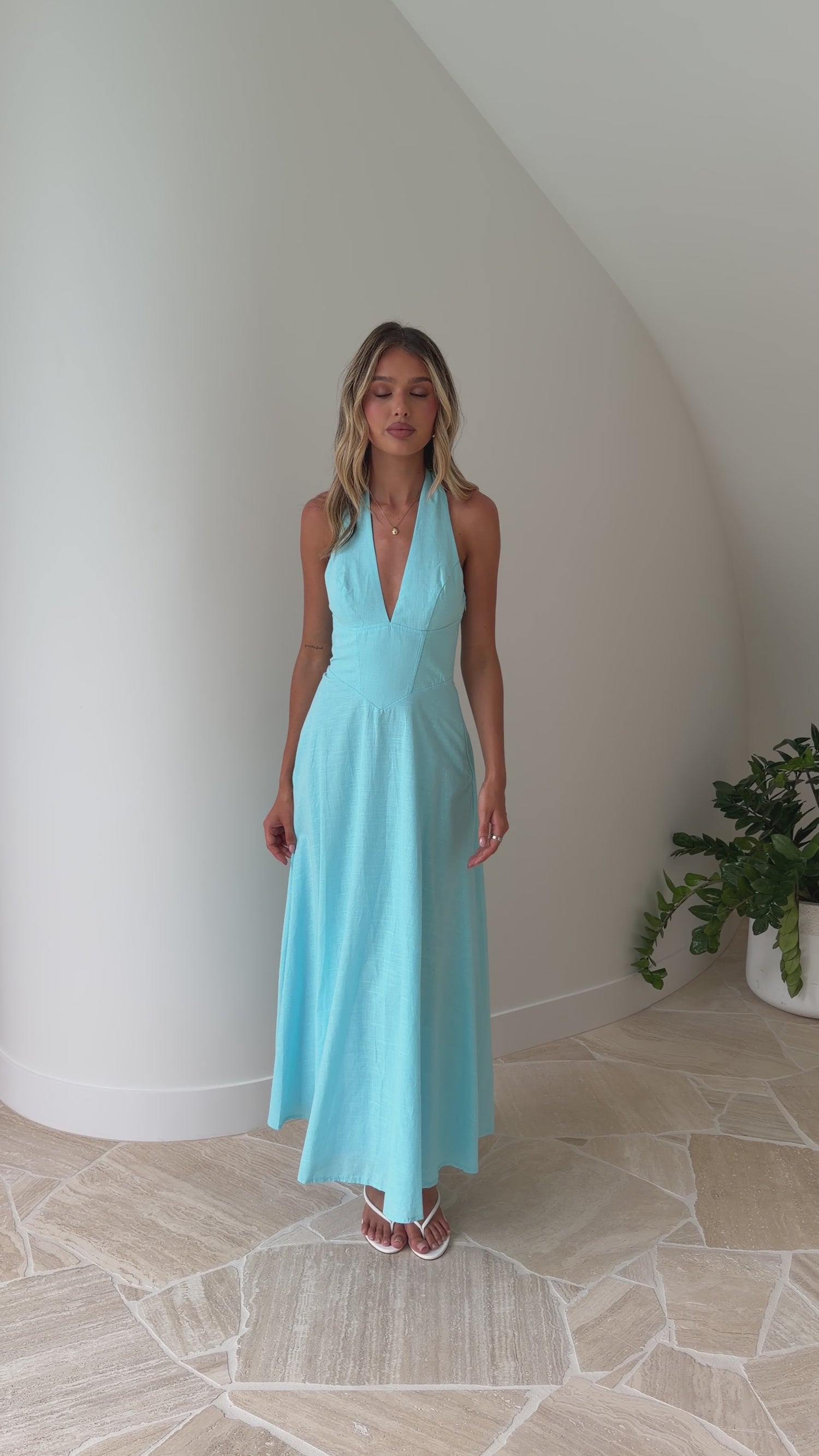 Skye Maxi Dress - Ice Blue - Billy J