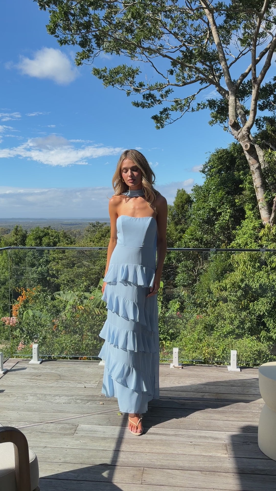 Load video: Flora Maxi Dress - Blue - Billy J