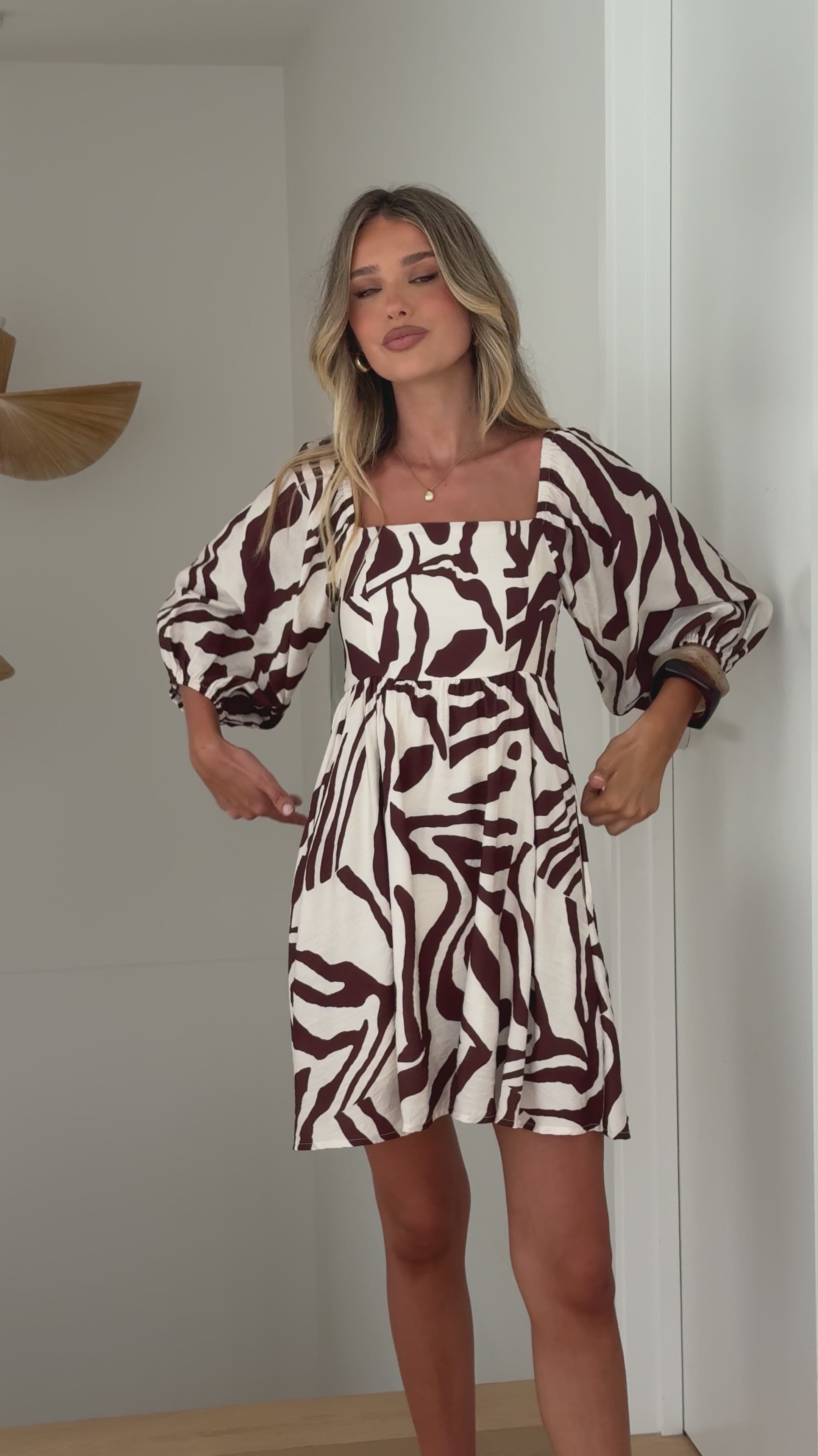 Load video: Annie Mini Dress - Luna Mocha - Billy J