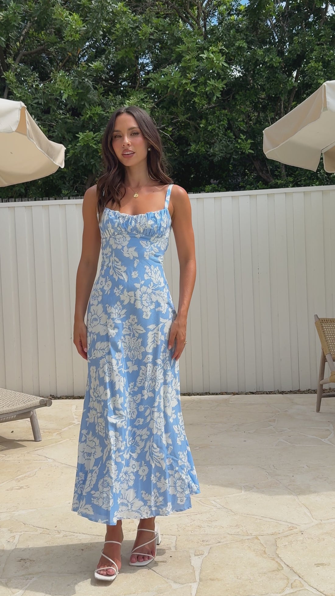 Margo Midi Dress - Blue Floral - Billy J