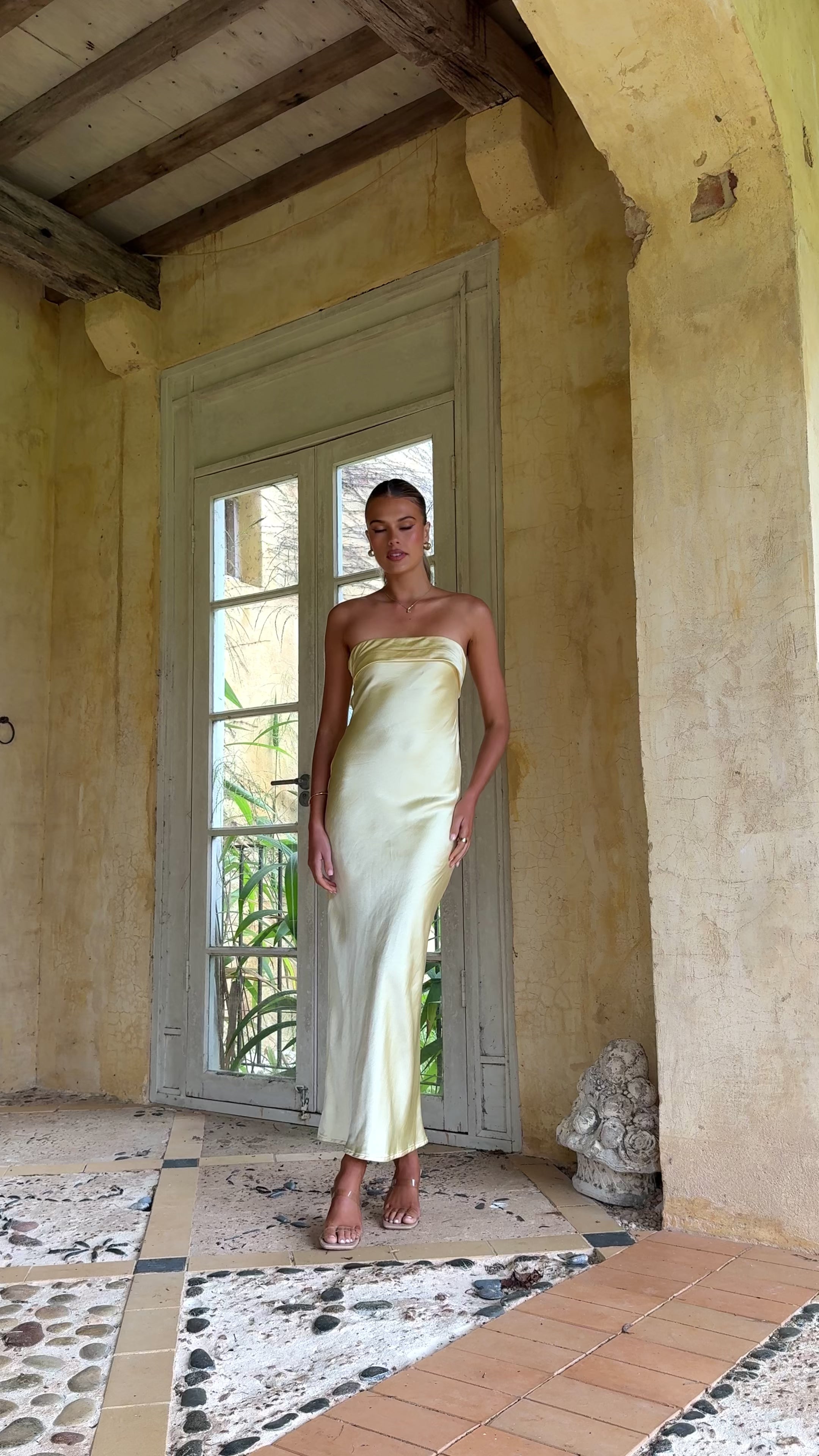 Load video: Gisele Maxi Dress - Yellow - Billy J