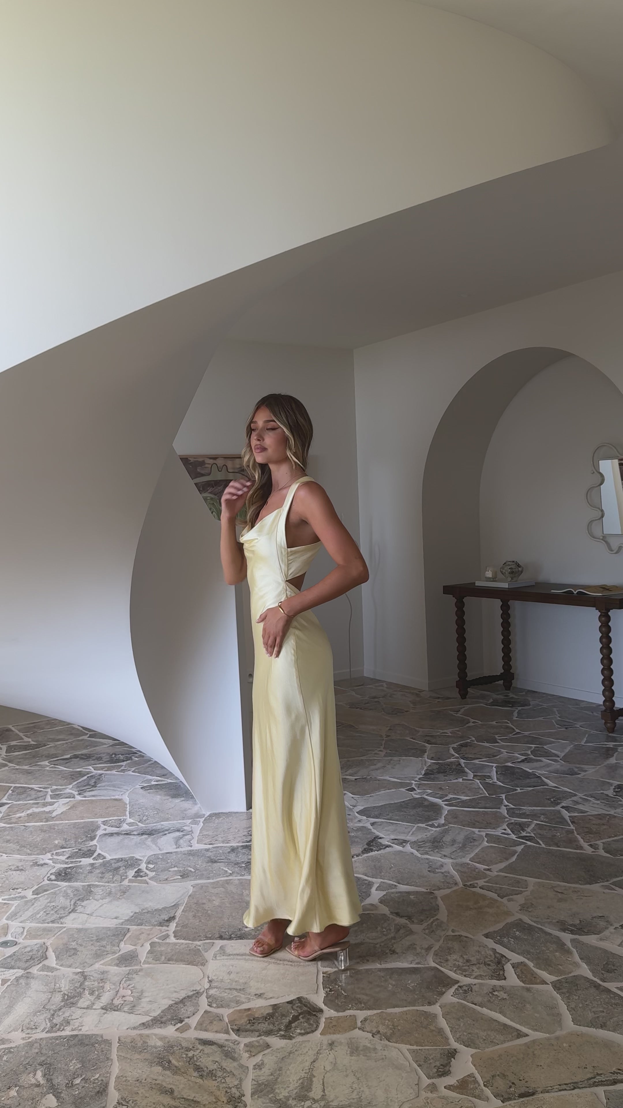Load video: Eva Maxi Dress - Yellow - Billy J