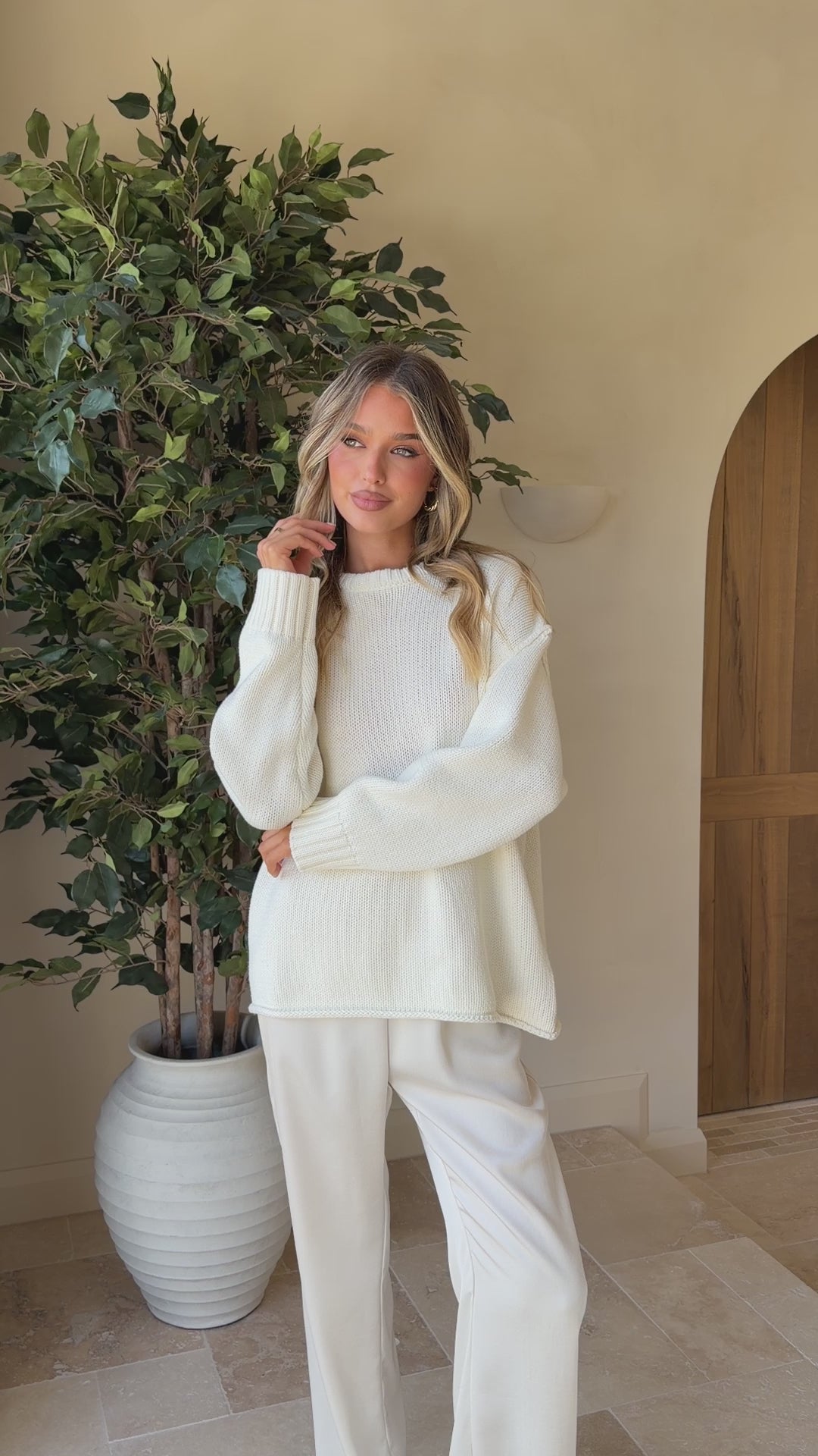 Hayden Knit Jumper - White - Billy J