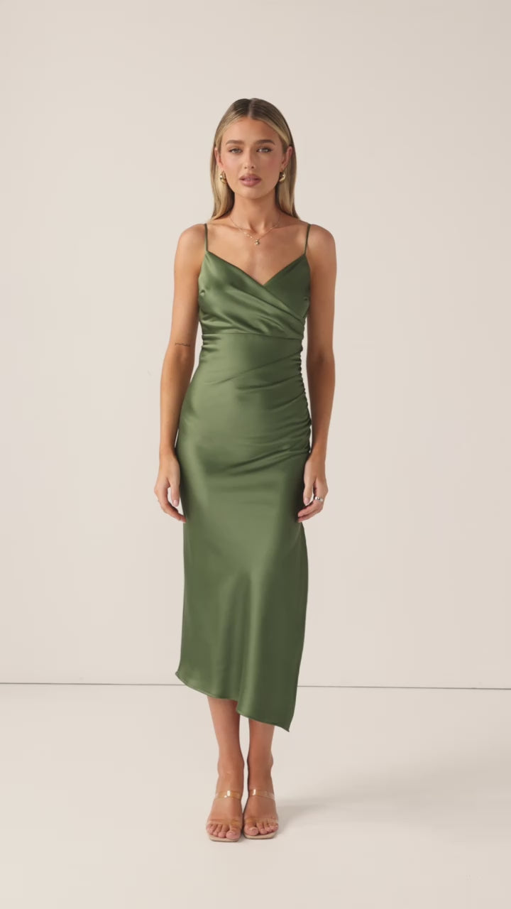 Monte Midi Dress - Olive - Billy J