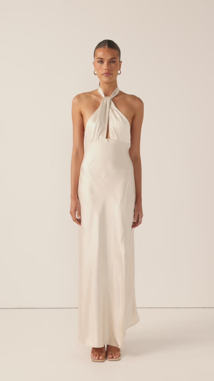 Load video: Amalia Maxi Dress - Champagne - Billy J