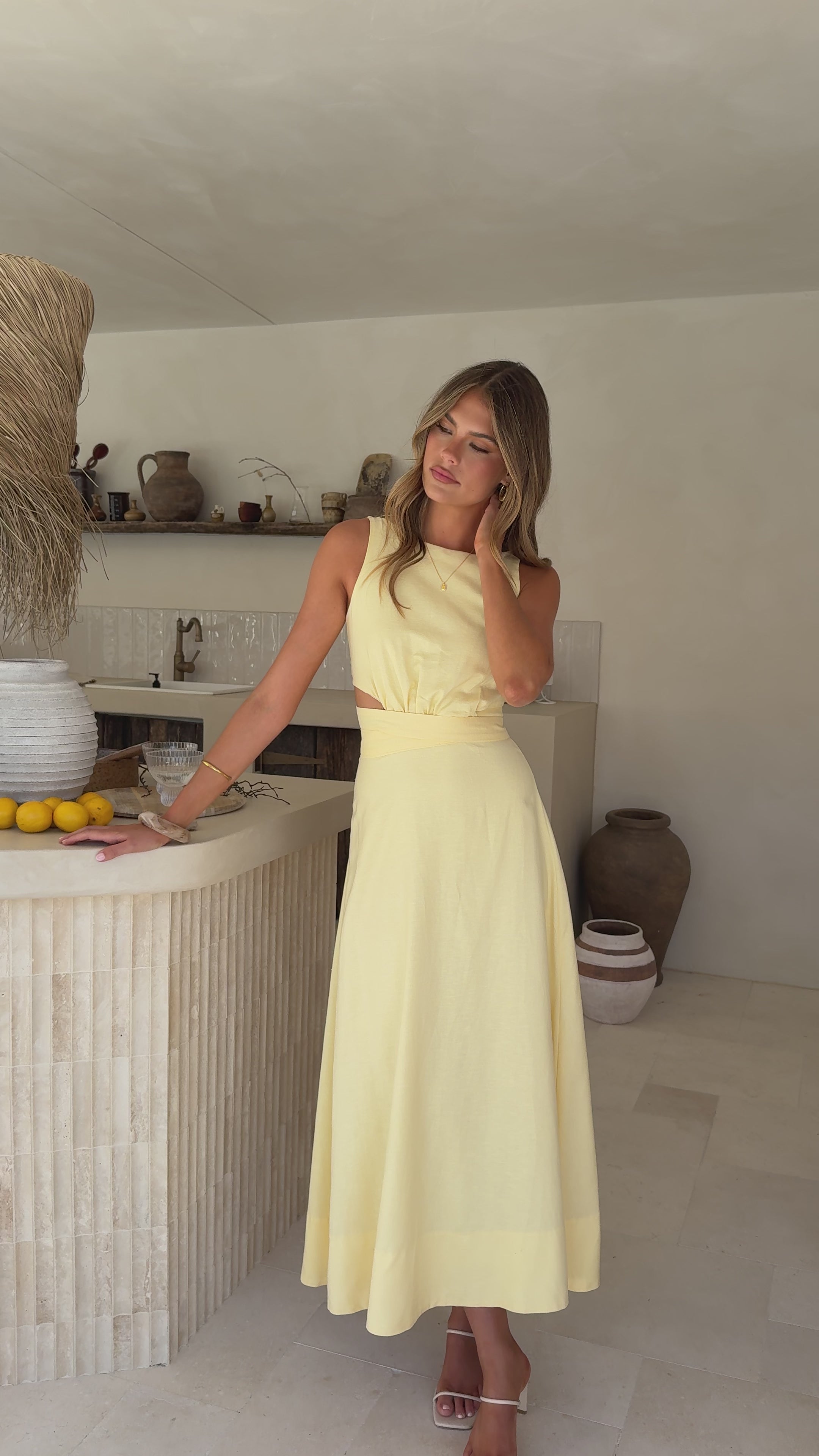 Load video: Kimberley Maxi Dress - Yellow - Billy J
