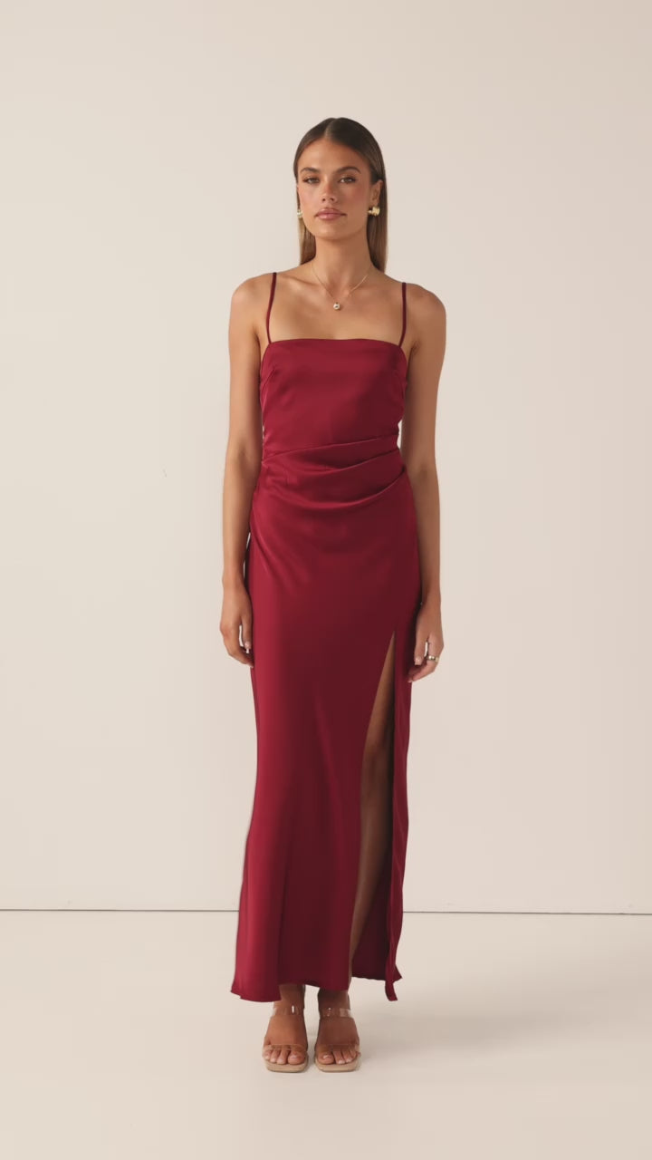 Ilana Maxi Dress - Wine - Billy J