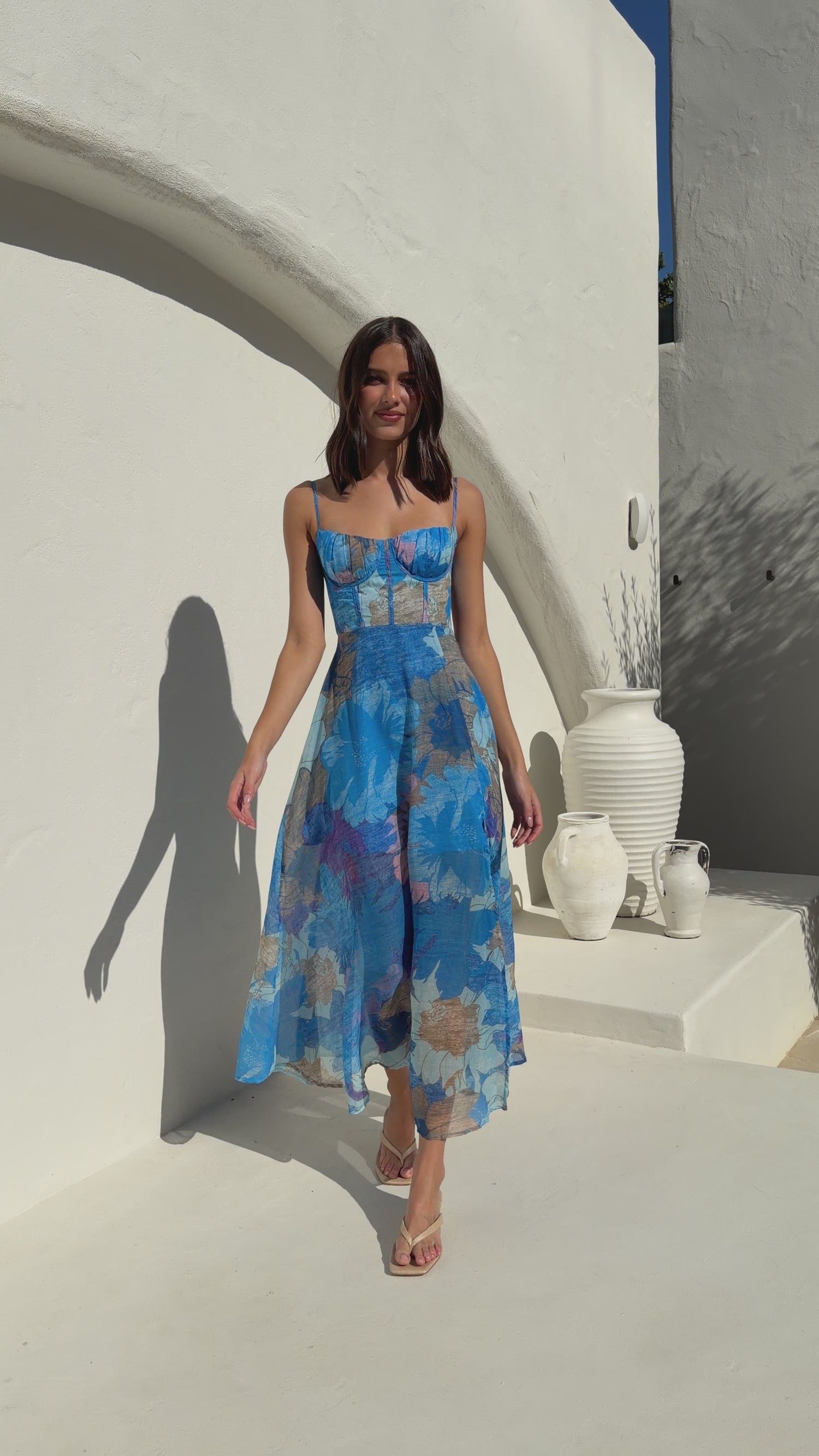 Rahima Maxi Dress - Blue Floral - Buy Women's Dresses - Billy J