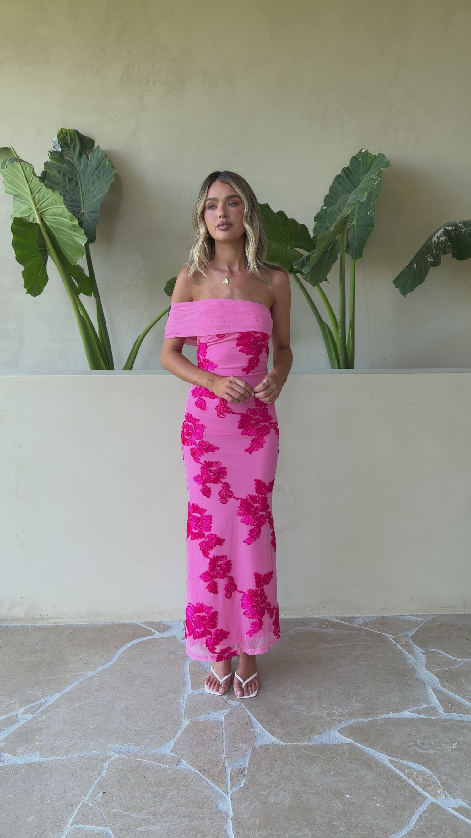 Faith Maxi Dress - Pink Floral - Billy J