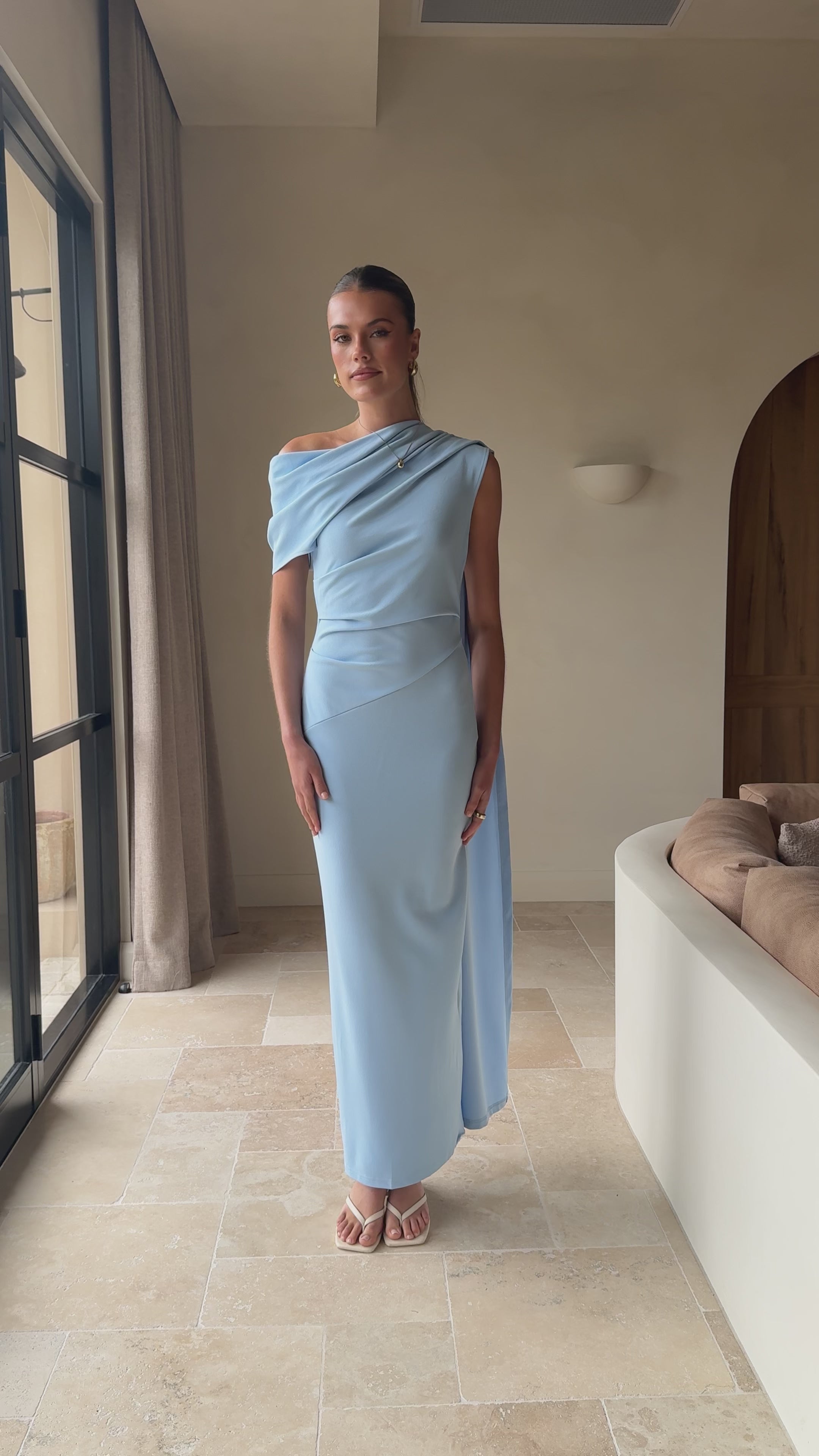 Load video: Delilah Maxi Dress - Blue - Billy J