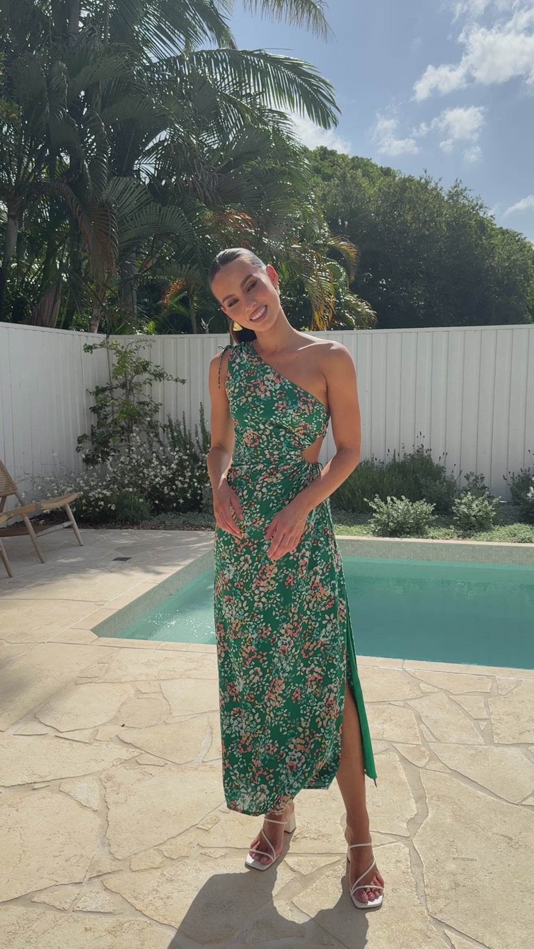 Sara Maxi Dress - Green Floral - Billy J