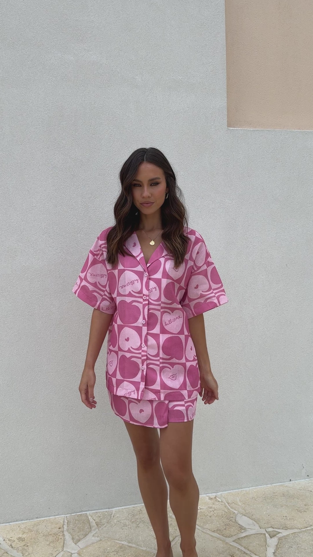 Load video: Abilene Wrap Mini Skirt - Pink - Billy J