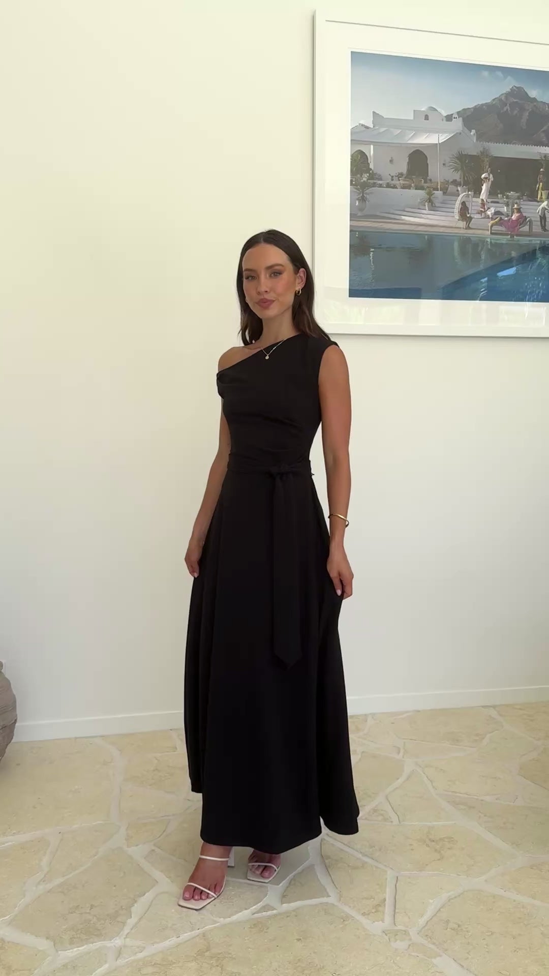 Load video: Gemma Maxi Dress - Black - Billy J