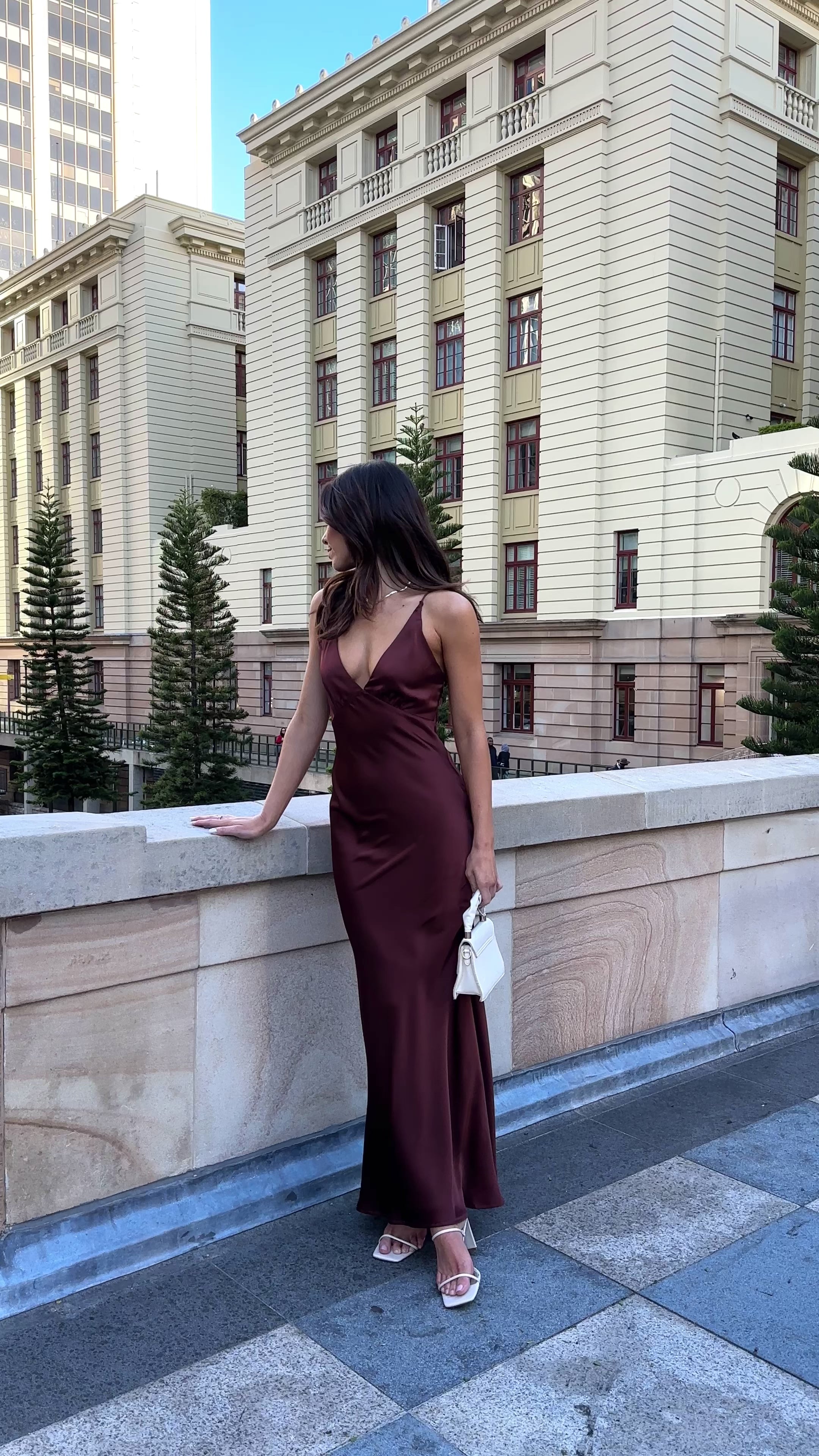 Load video: Ziah Maxi Dress - Brown - Billy J