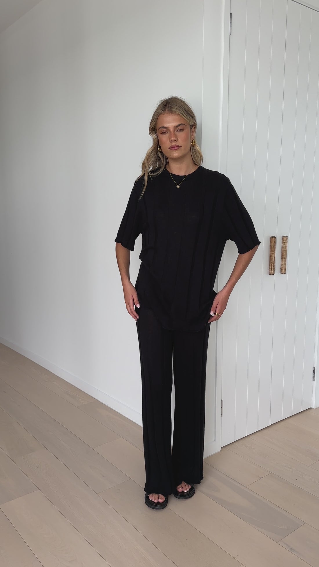 Bayu Knit Pants - Black - Billy J