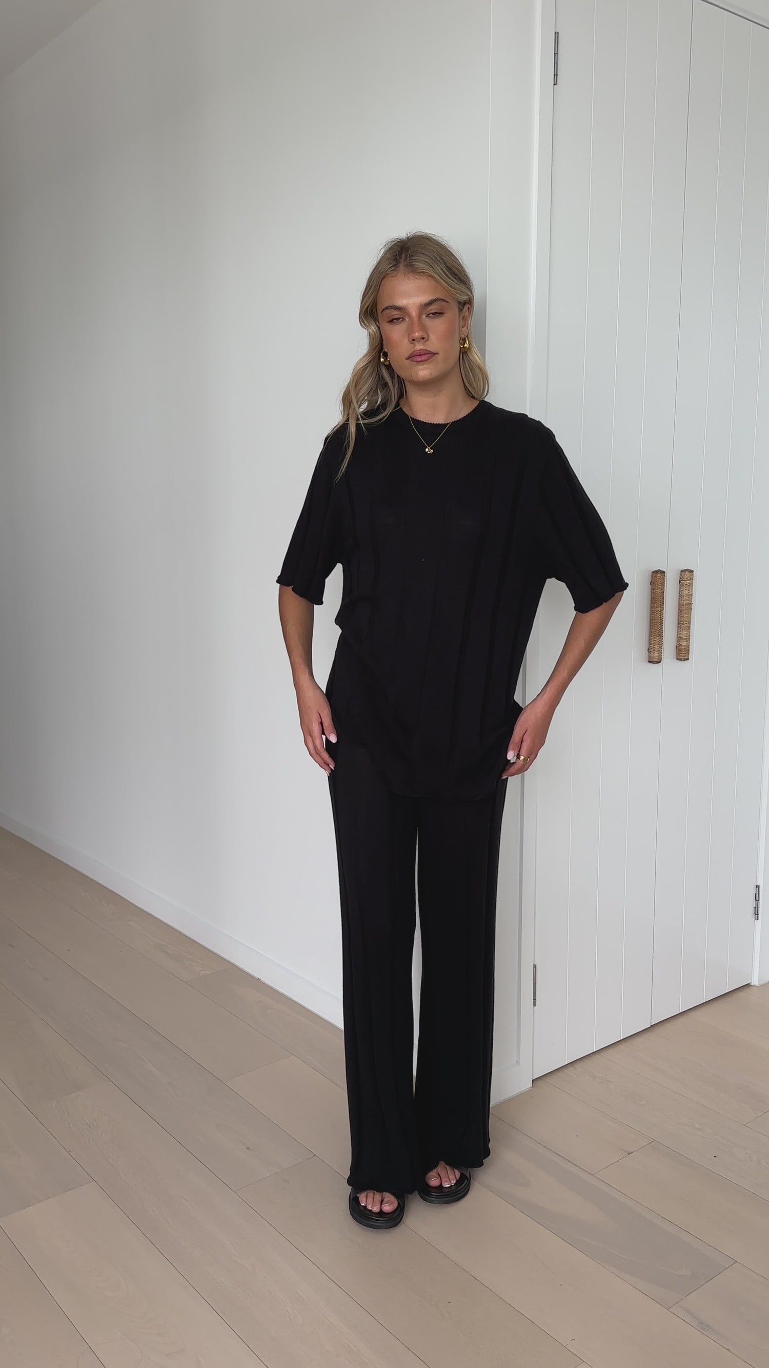 Bayu Knit Pants - Black - Billy J