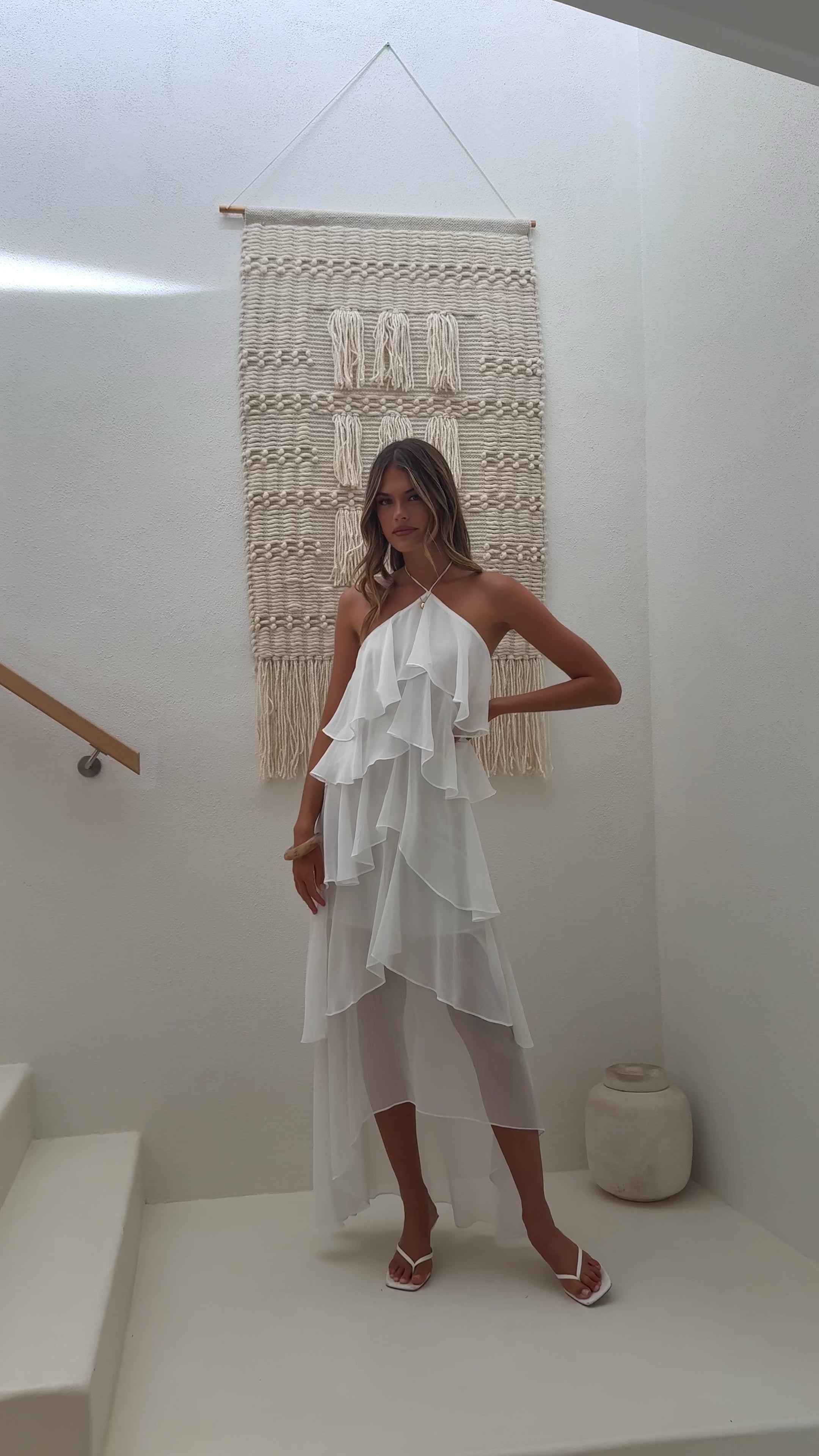 Load video: Soho Maxi Dress - White - Billy J