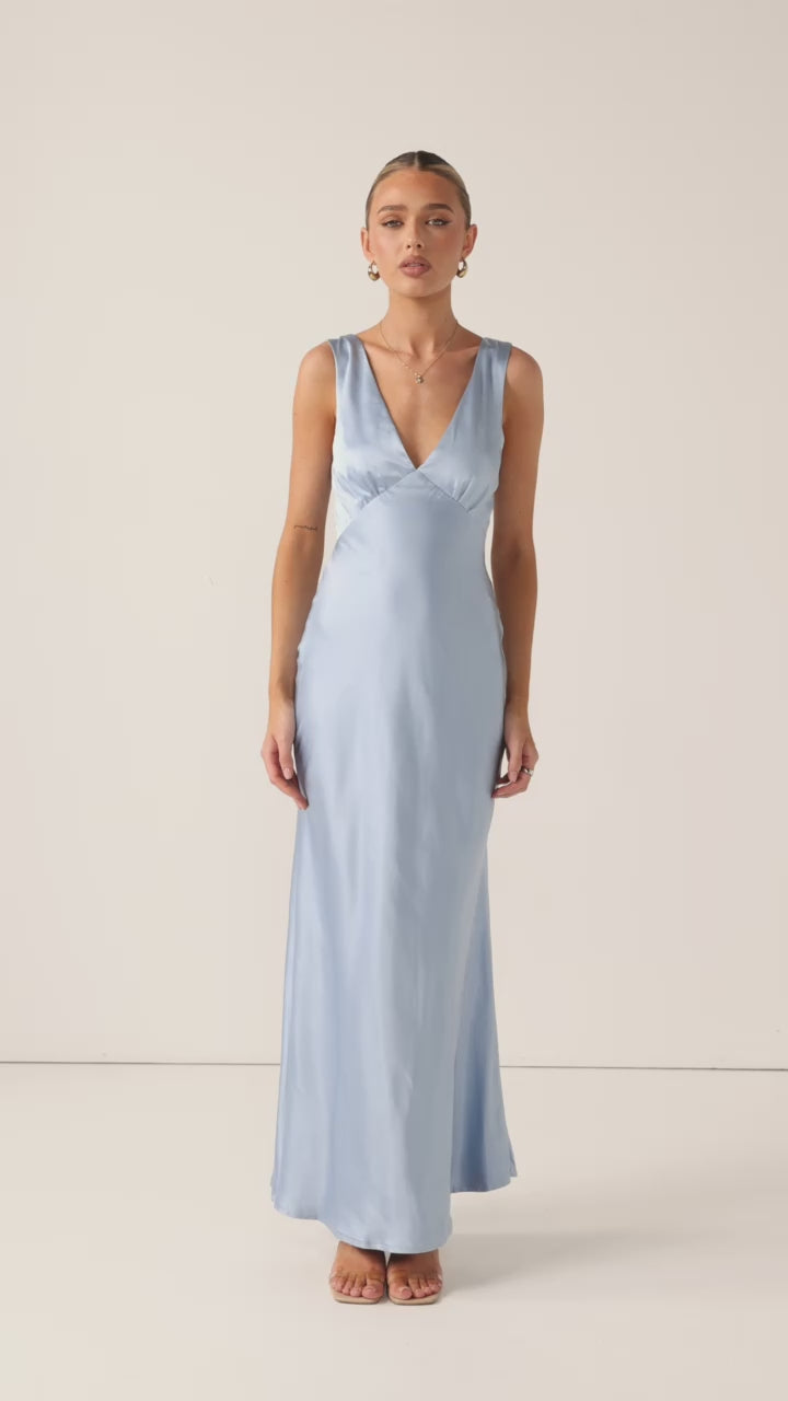 Load video: Sofia Maxi Dress - Blue - Billy J