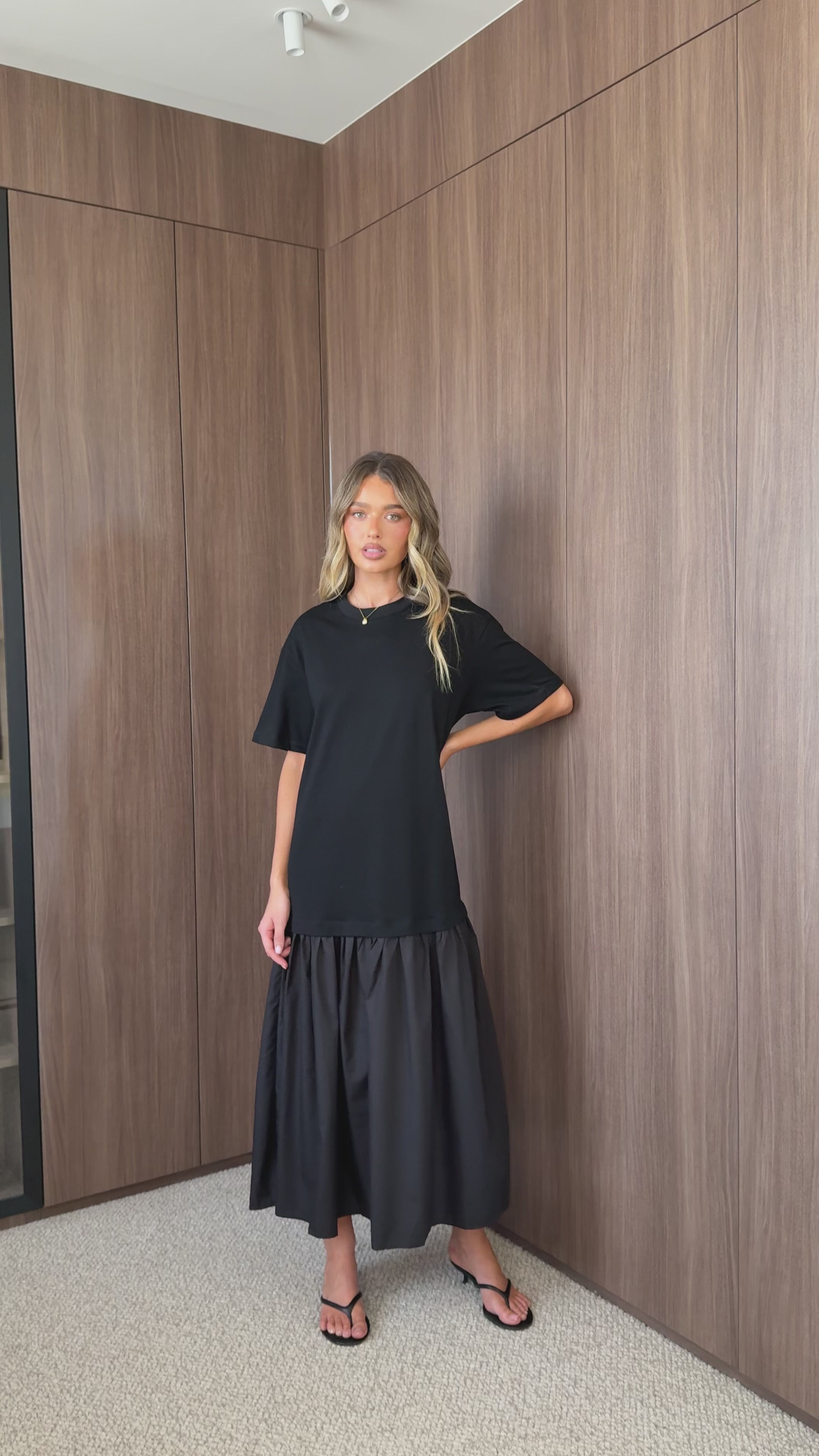 Load video: Jessie Maxi Dress - Black - Billy J