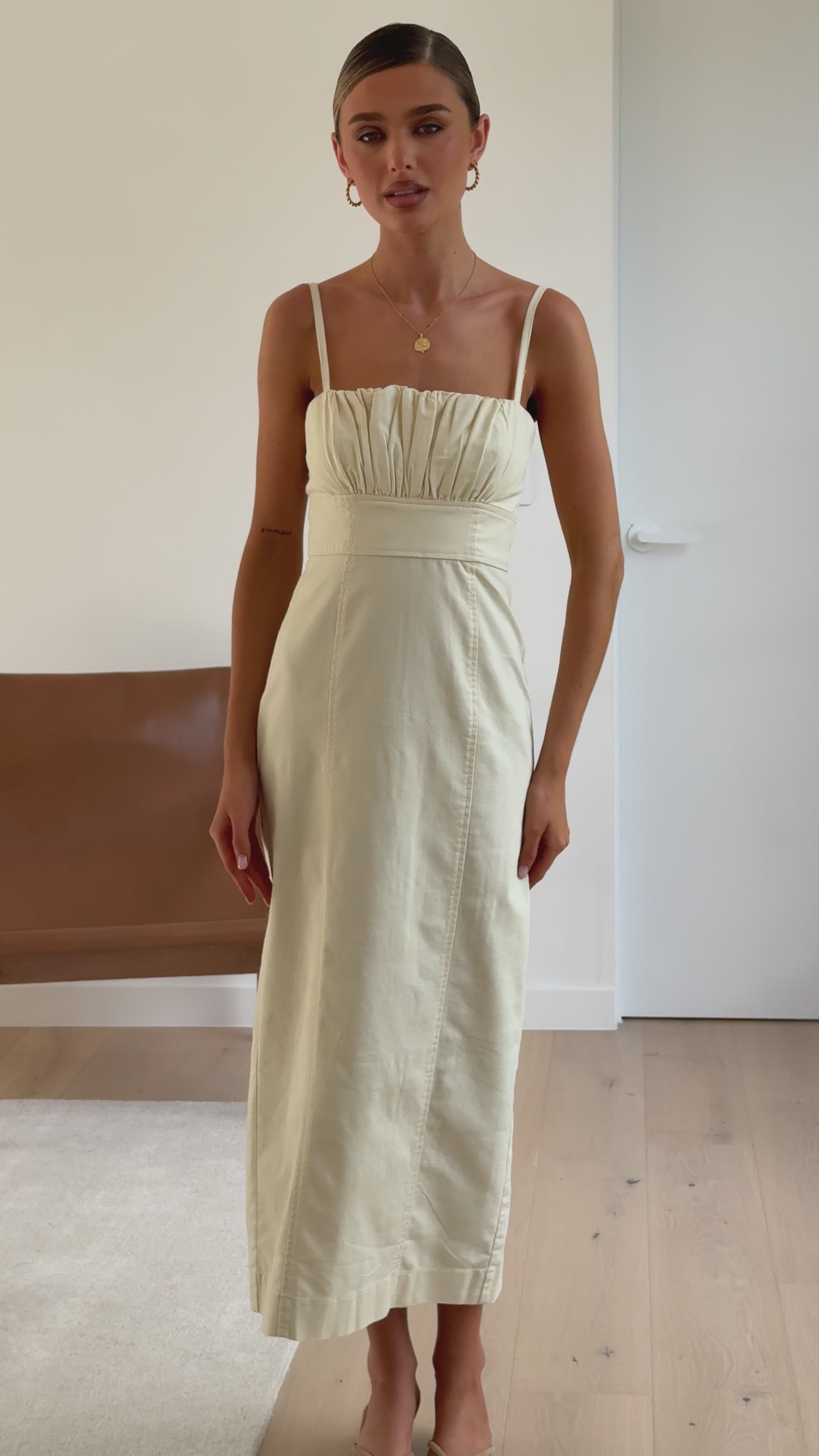 Load video: Kiara Maxi Dress - Cream - Billy J