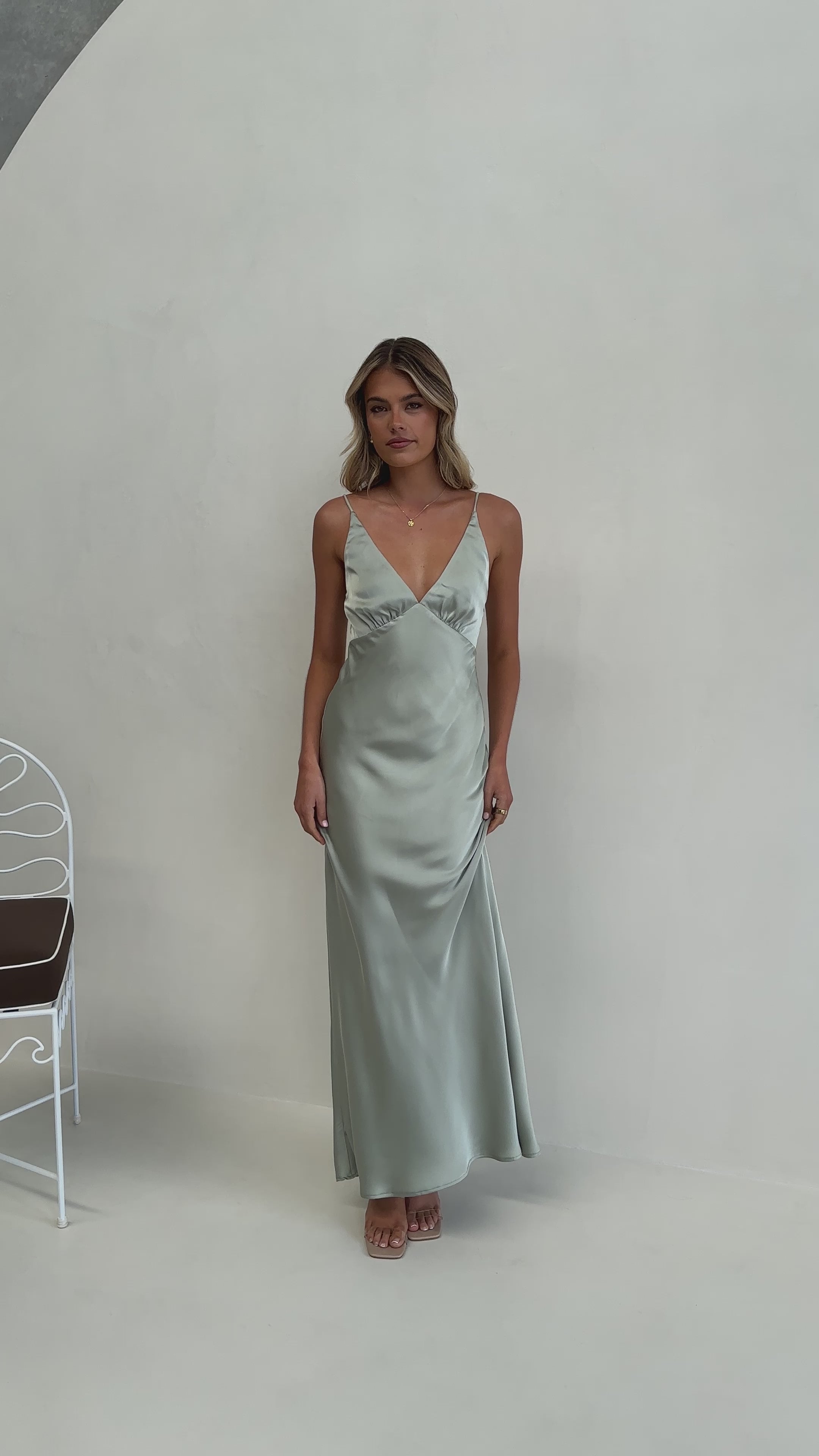 Load video: Ziah Maxi Dress - Sage - Billy J