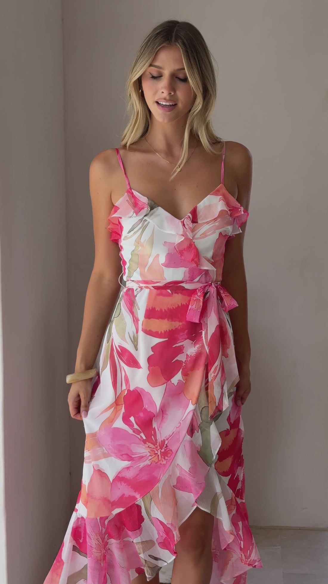 Skyla Maxi Dress - Pink Floral - Billy J