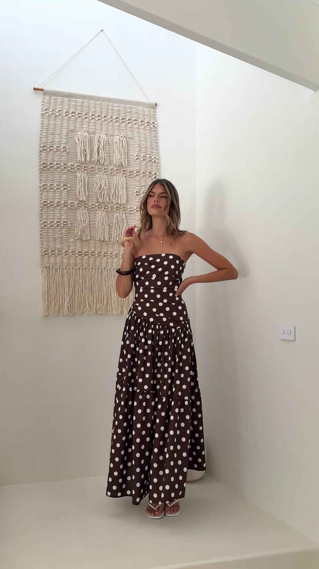 Lyra Maxi Dress - Brown/White Polka Dot - Buy Women's Dresses - Billy J