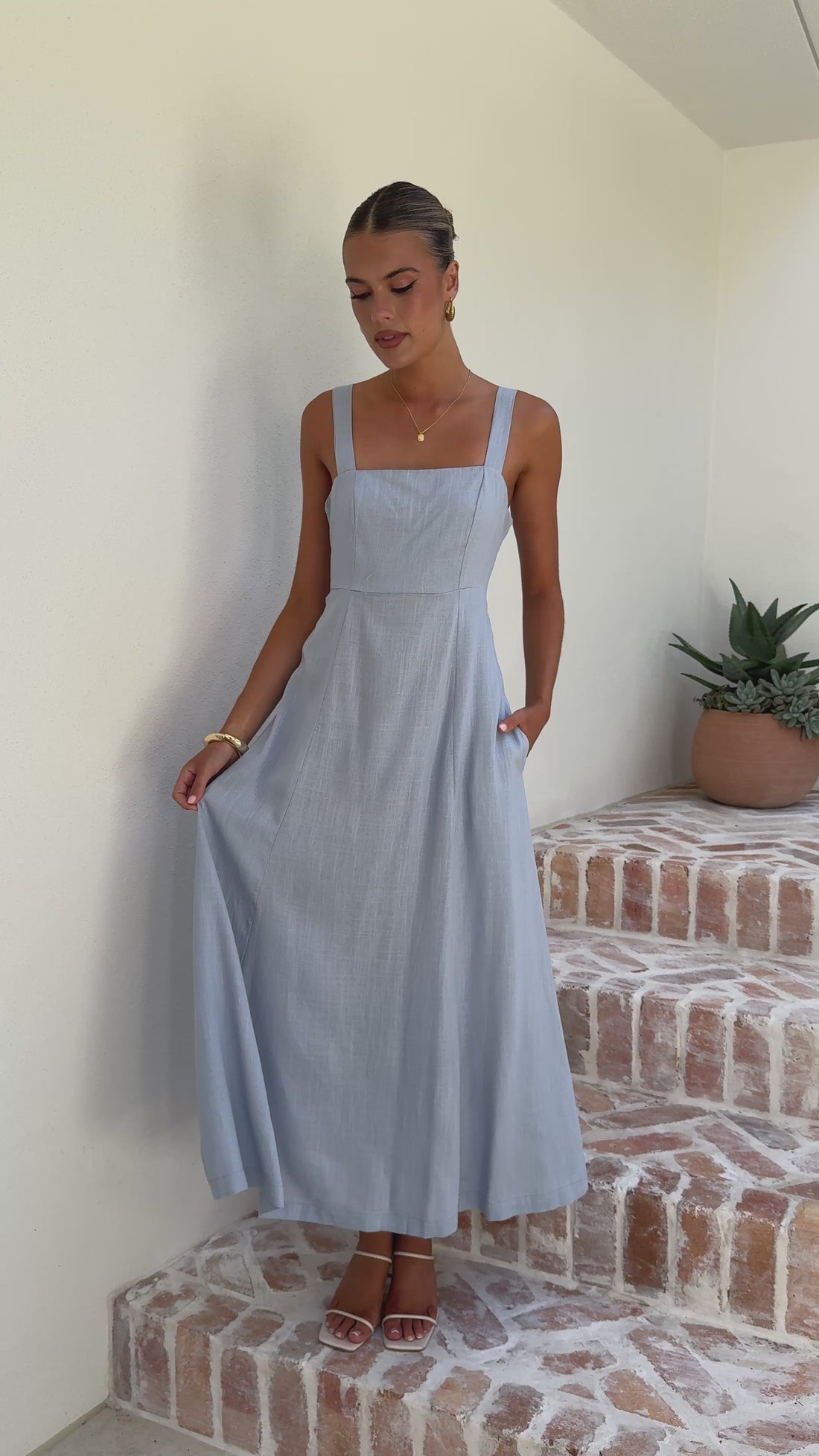 Zina Maxi Dress - Blue - Billy J