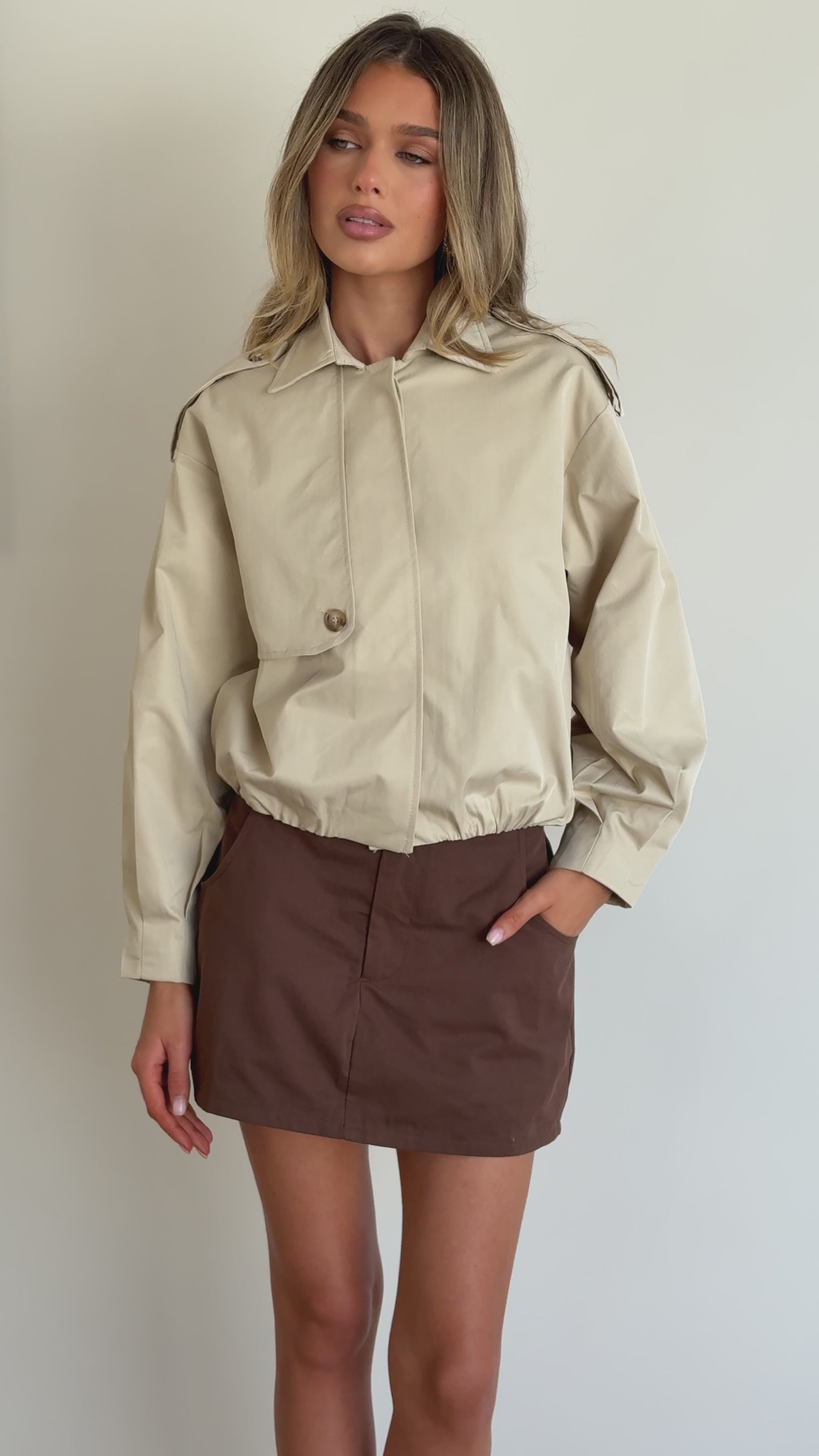 Jazz Trench Bomber - Light Beige - Billy J