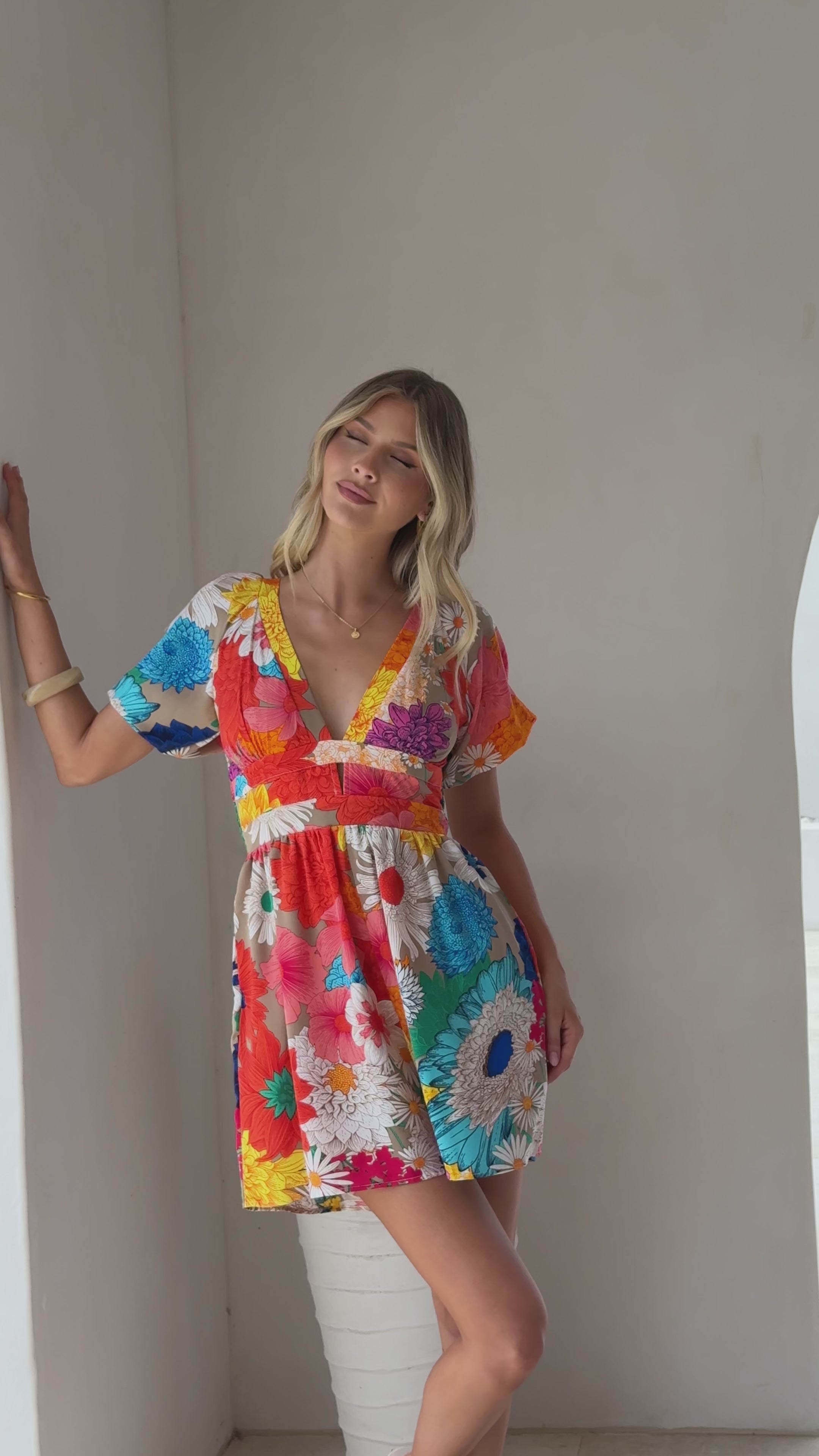 Load video: Baker Playsuit - Multi Floral - Billy J
