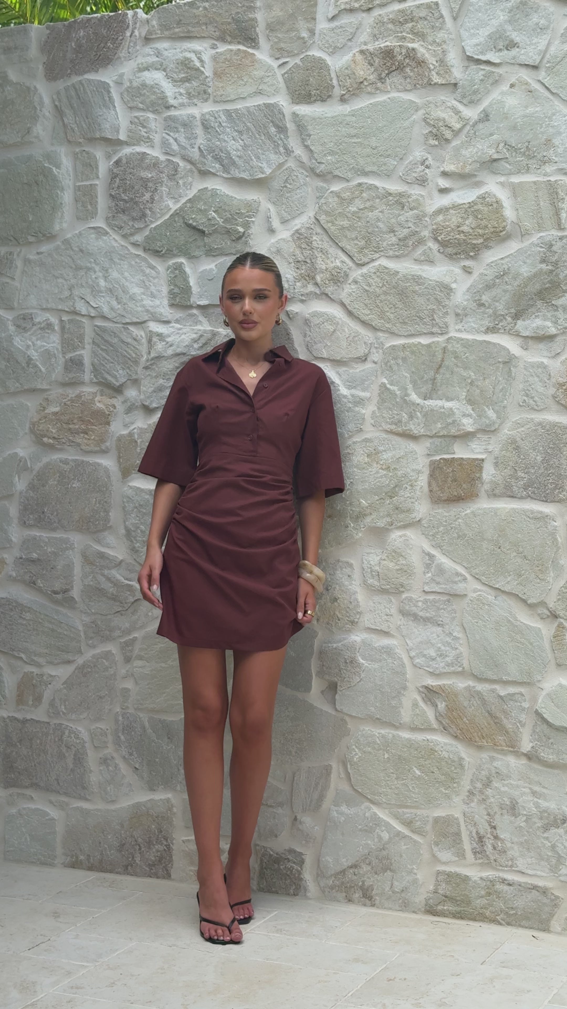 Load video: Sydney Mini Dress - Chocolate - Billy J