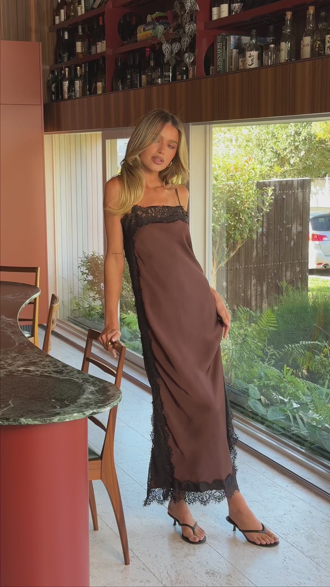 Load video: Naliah Maxi Dress - Chocolate/Black