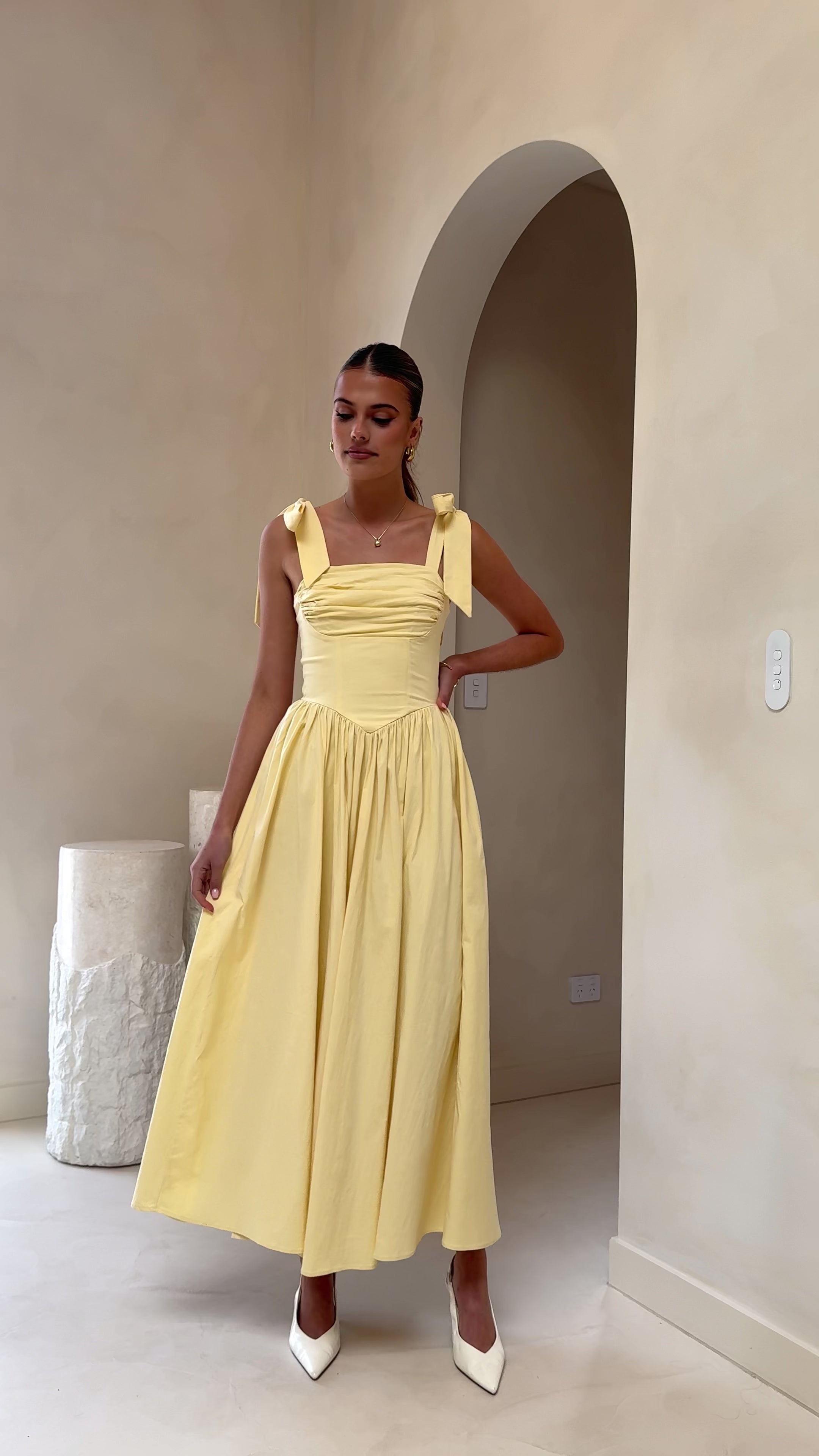 Load video: Haisley Maxi Dress - Yellow - Billy J