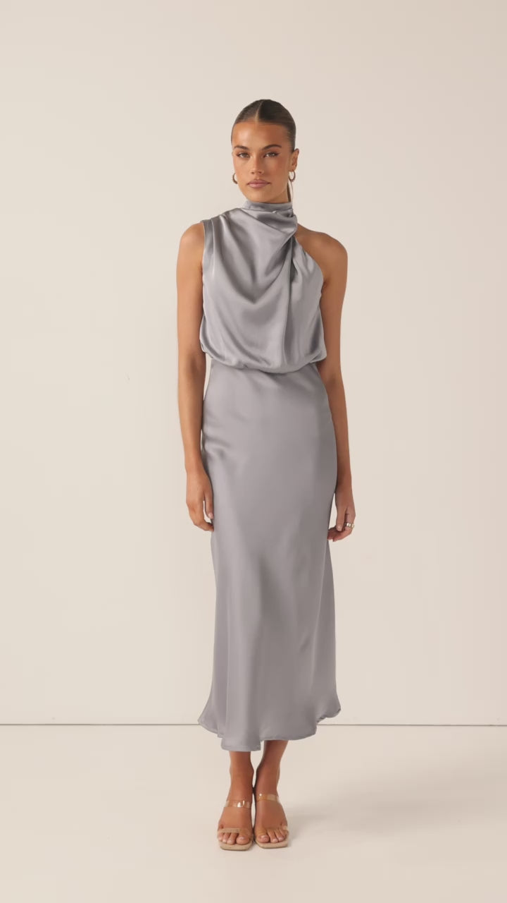 Load video: Esther Maxi Dress - Steel Blue - Billy J