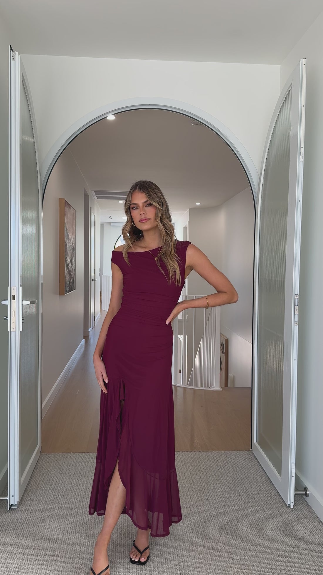 Sareiah Maxi Dress - Wine - Billy J