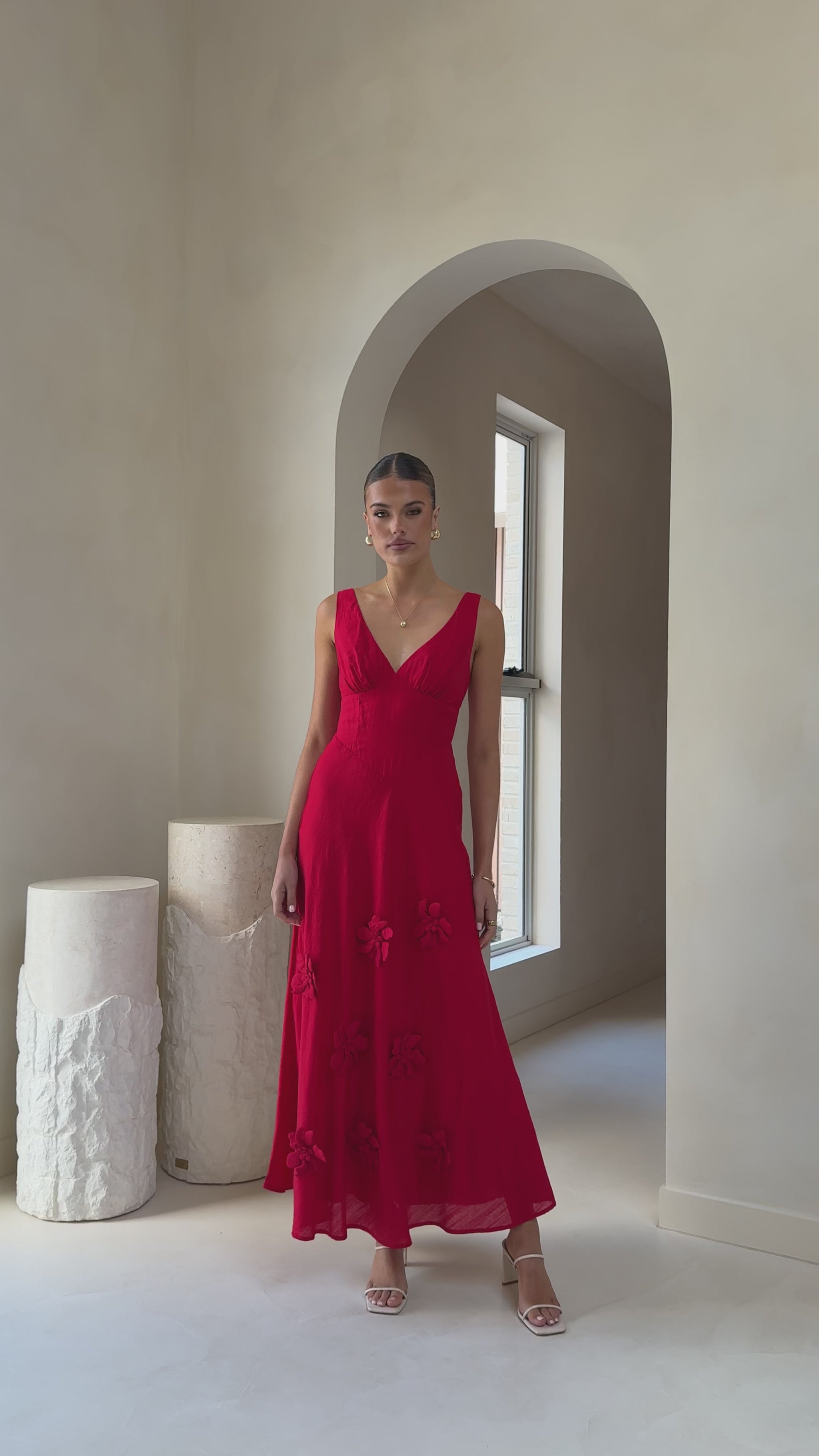 Lavara Maxi Dress - Red - Billy J