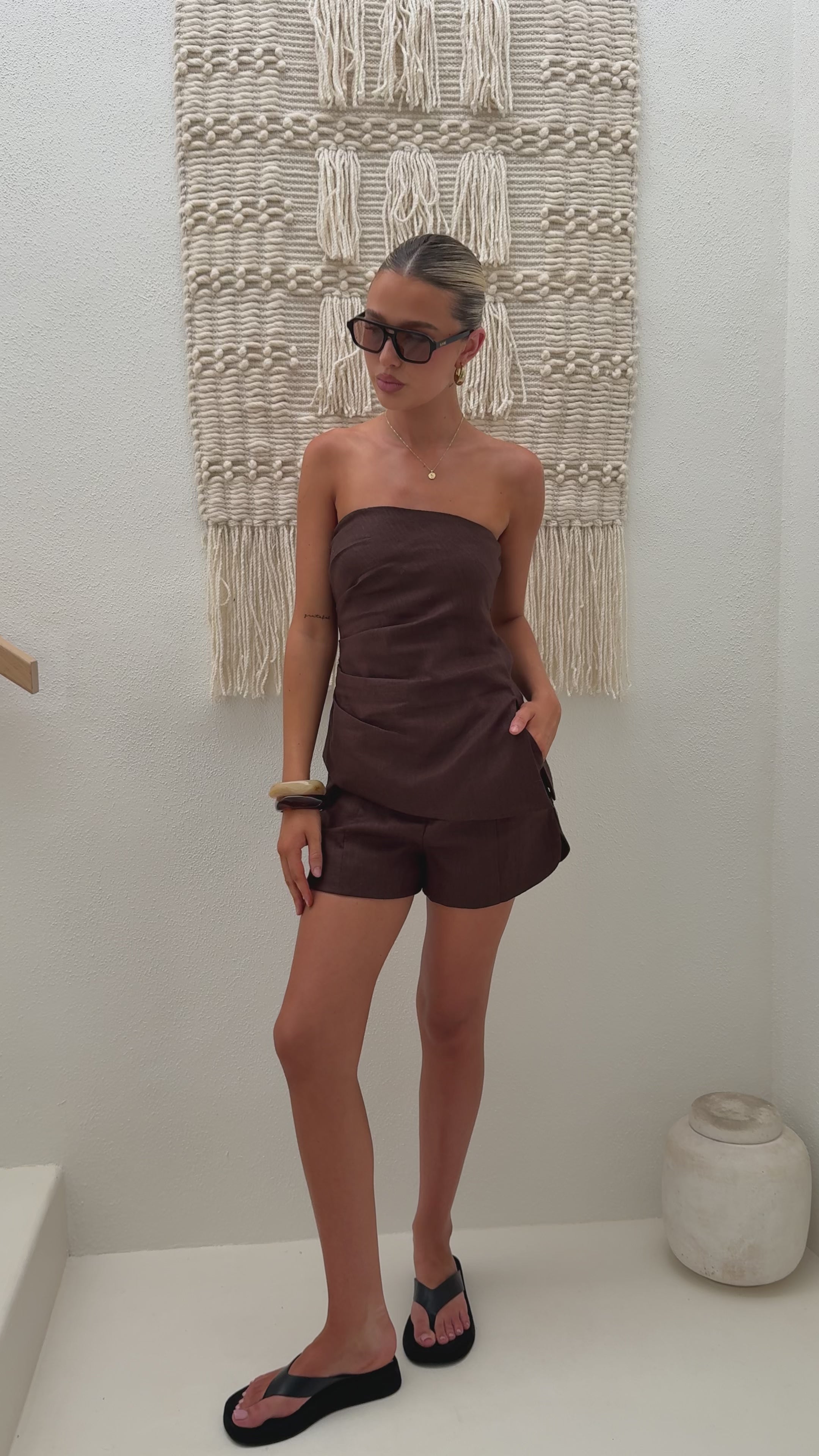 Load video: Dana Strapless Top - Chocolate - Billy J