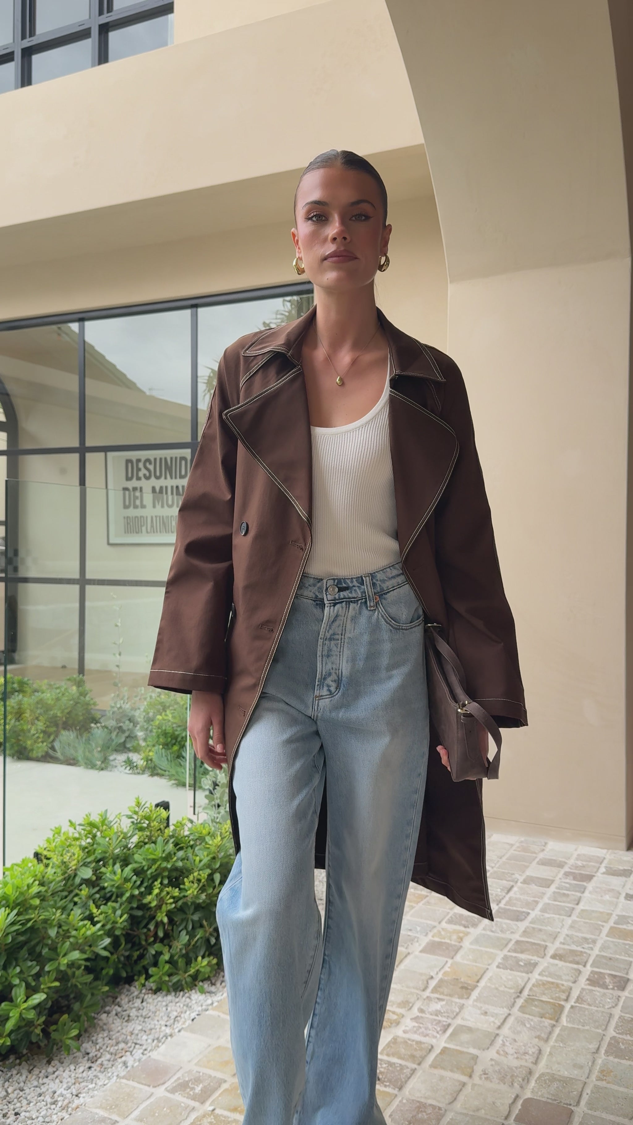 Cora Trench Coat - Brown - Billy J