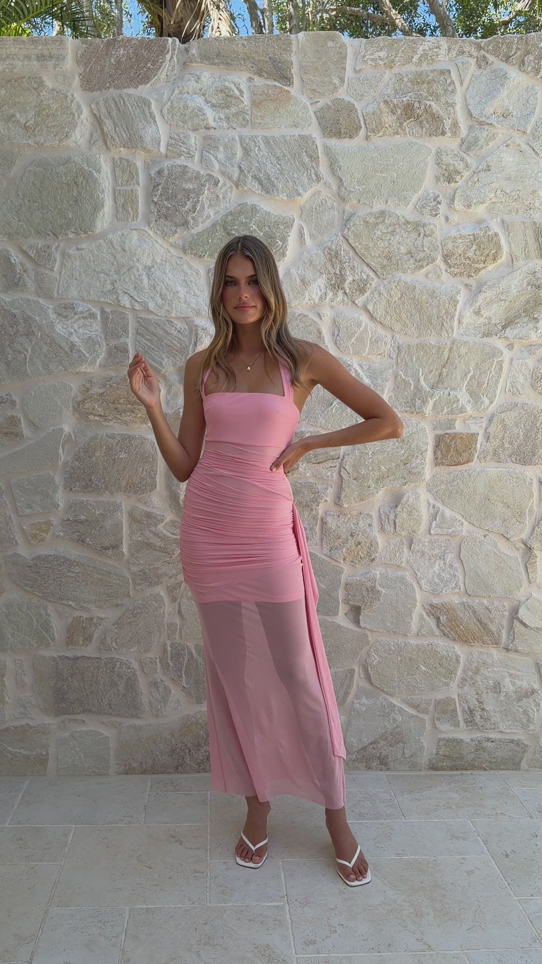 Load video: Sabi Maxi Dress - Pink - Billy J