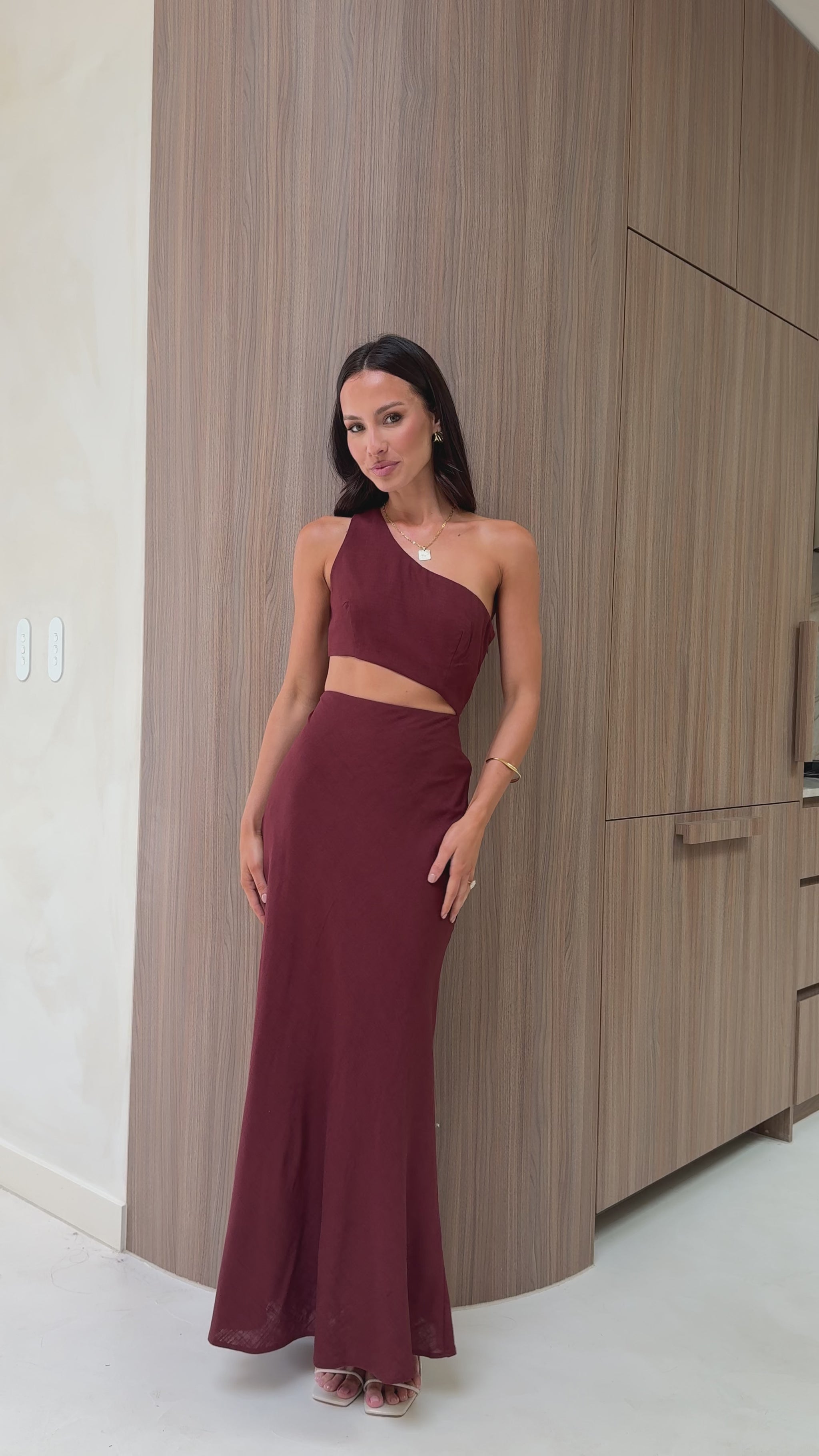 Abia Maxi Dress - Chocolate - Billy J
