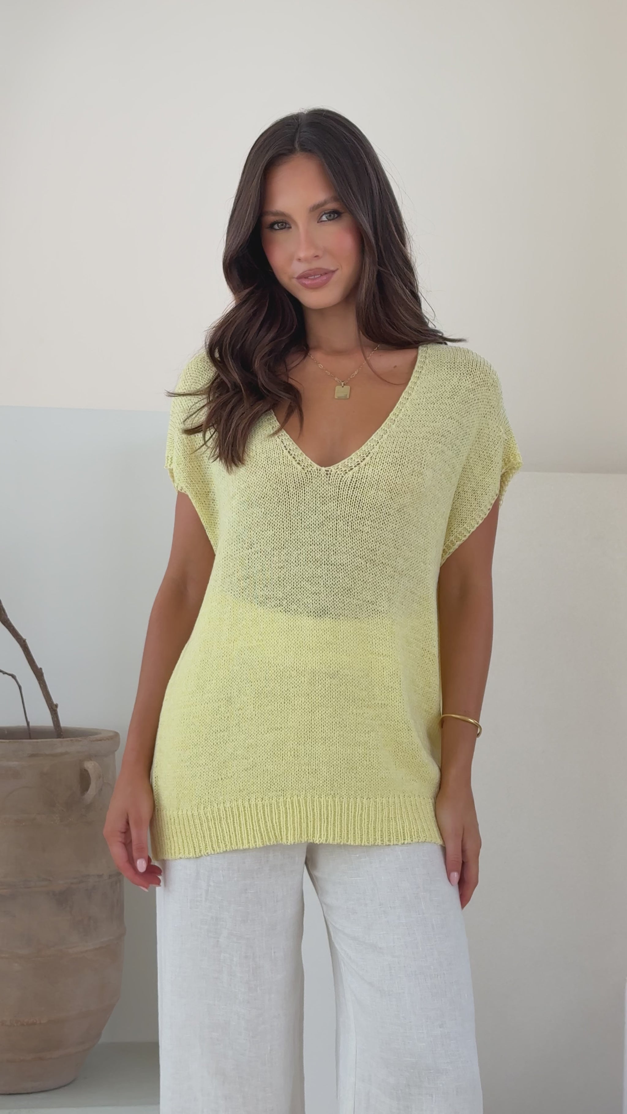 Stelaria Knit Top - Yellow - Billy J
